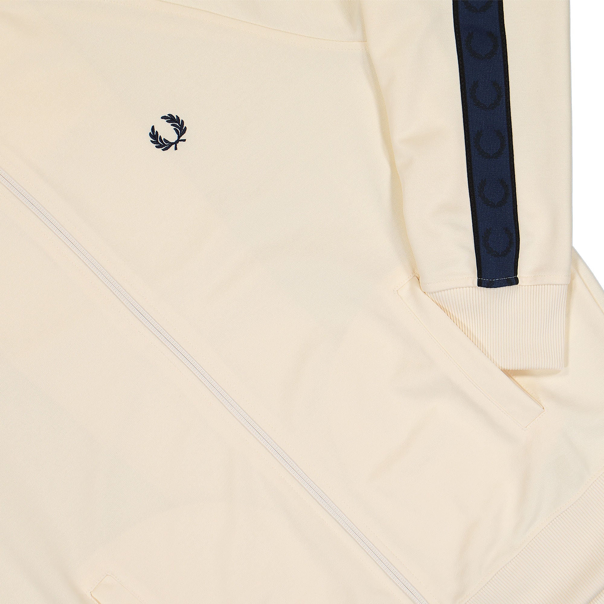 Fred Perry Contrast Tape Track Jacket Ecru / Tennis Blue Track Jackets Detail view 3 | Overkill