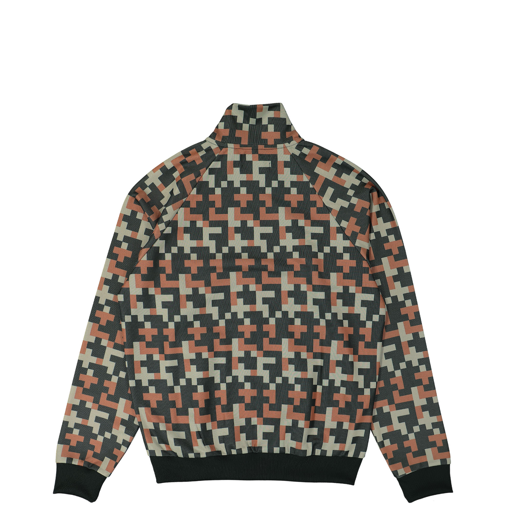 Fred Perry Pixel Print Track Jacket Night Green Track Jackets Material | Overkill