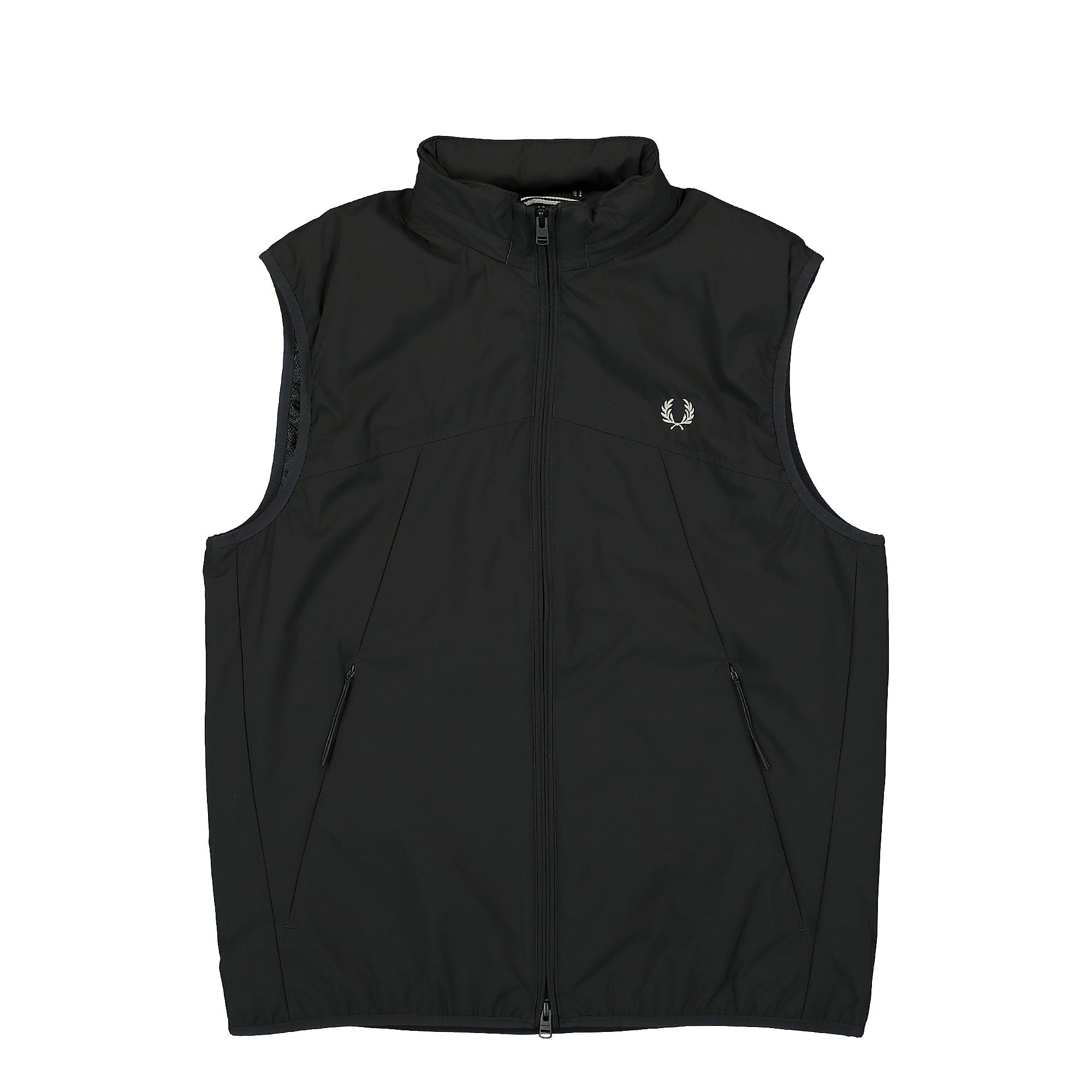 Fred Perry Zip Through Gilet Black Vests J7821-102 | Overkill