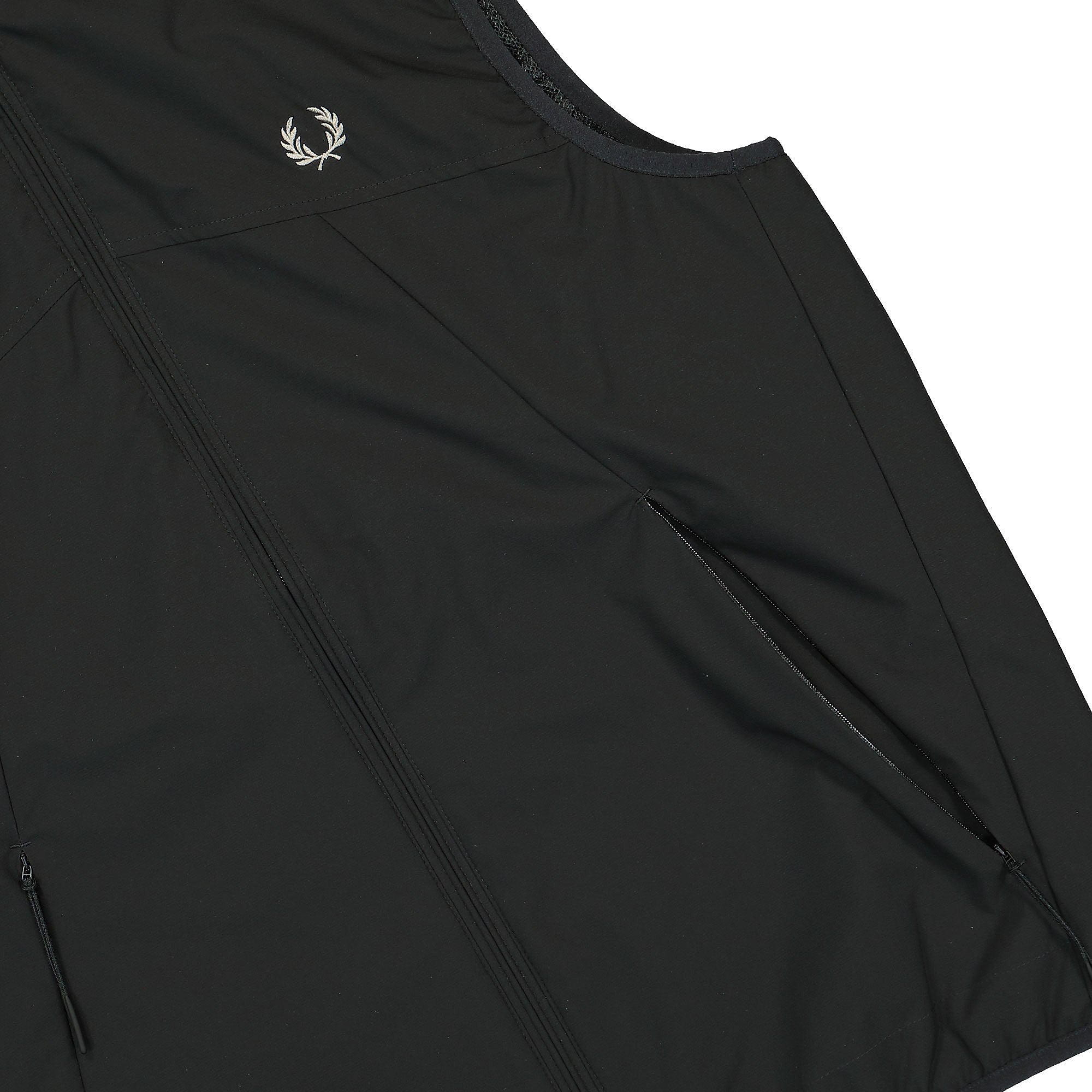Fred Perry Zip Through Gilet Black Vests Detailfoto | Overkill