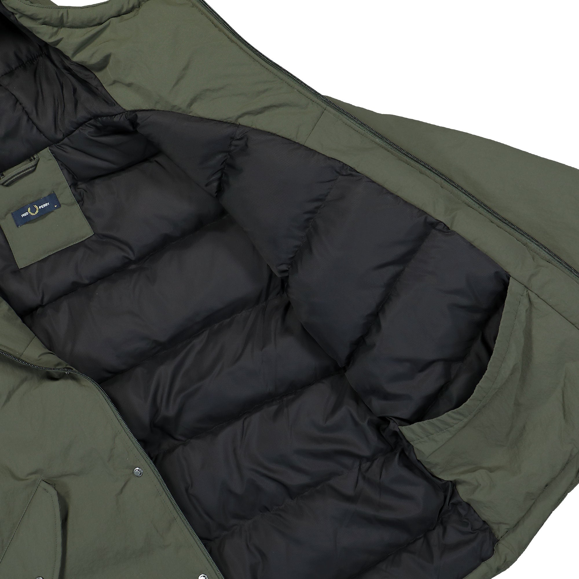 Fred Perry Zip Through Padded Jacket Field Green Jackets Detail view 1 | Overkill