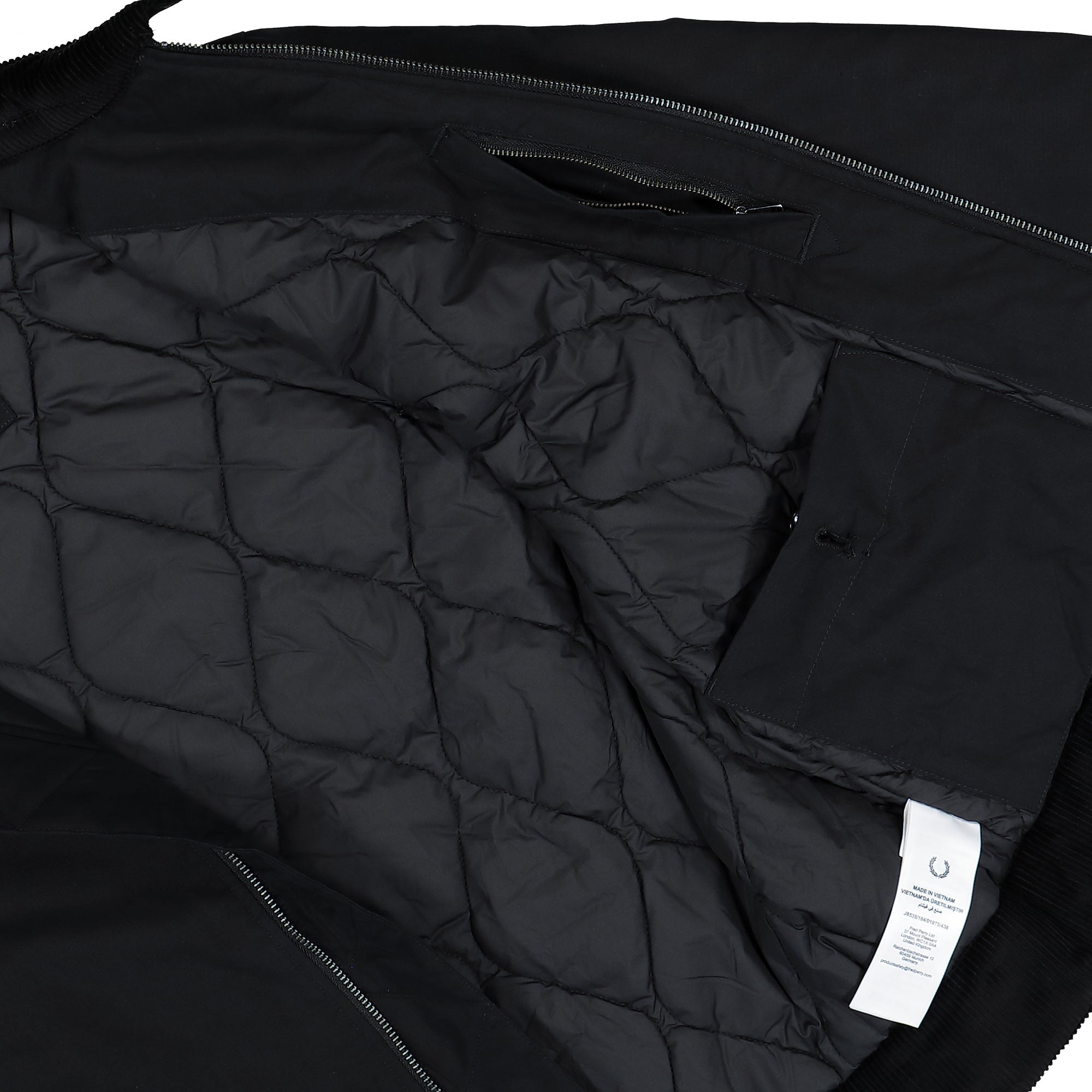 Fred Perry Cotton Caban Jacket Black Bomber & Varsity Jackets J8535-184 Detail View 2 | Overkill