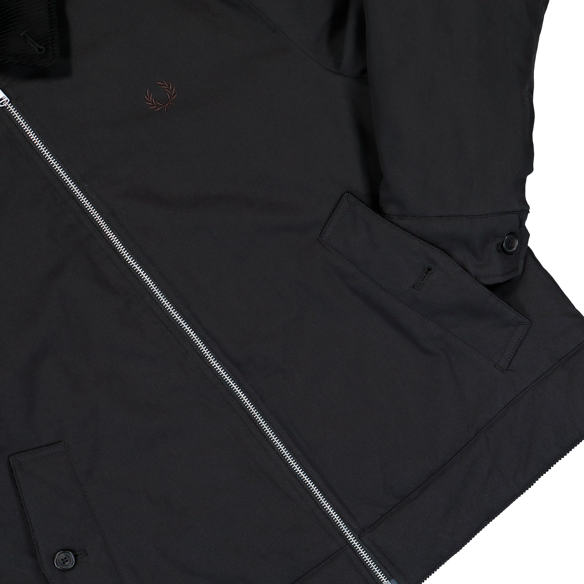 Fred Perry Cotton Caban Jacket Black Jacket J8535-220 Detail View 1 | Overkill