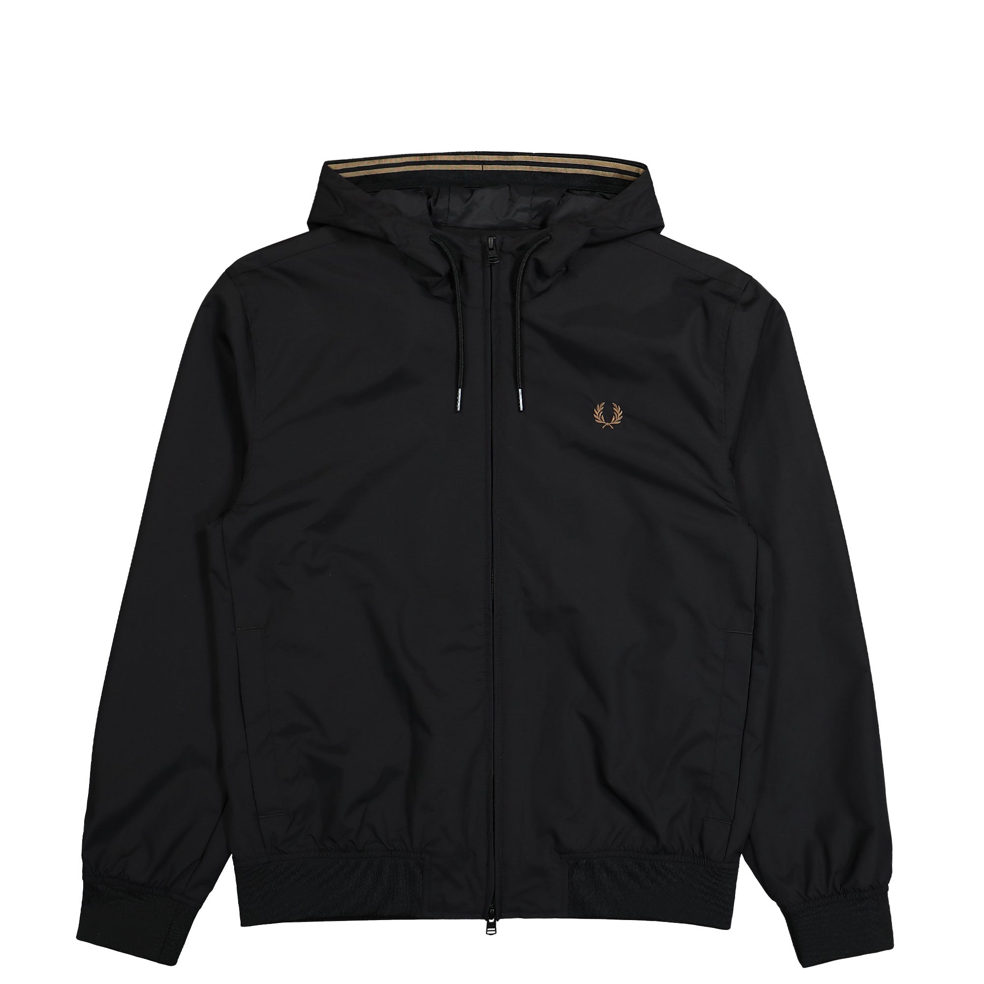 Fred Perry The Hooded Brentham Jacket Black Windbreaker J9040-102 | Overkill