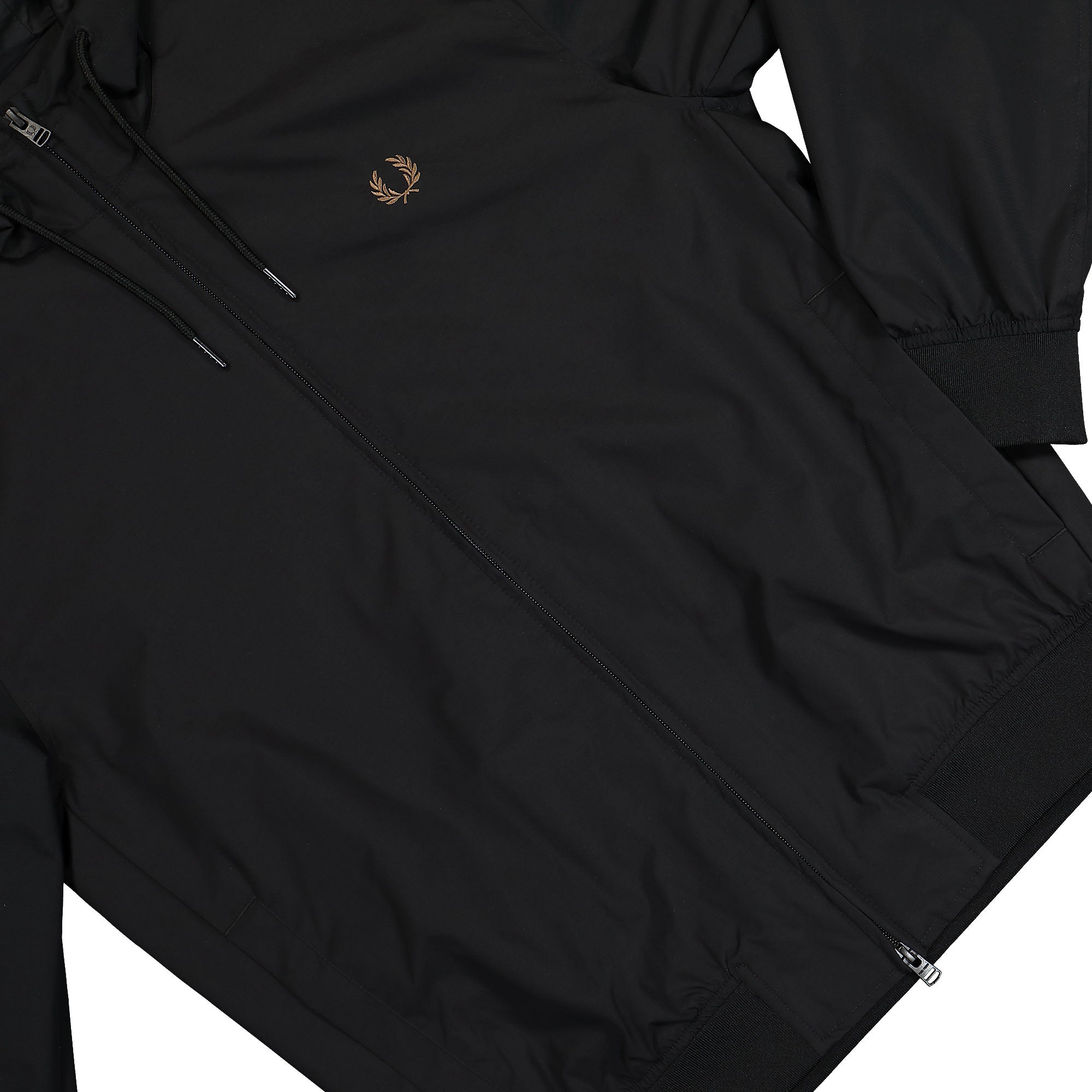 Fred Perry The Hooded Brentham Jacket Black Windbreaker Detail view 3 | Overkill
