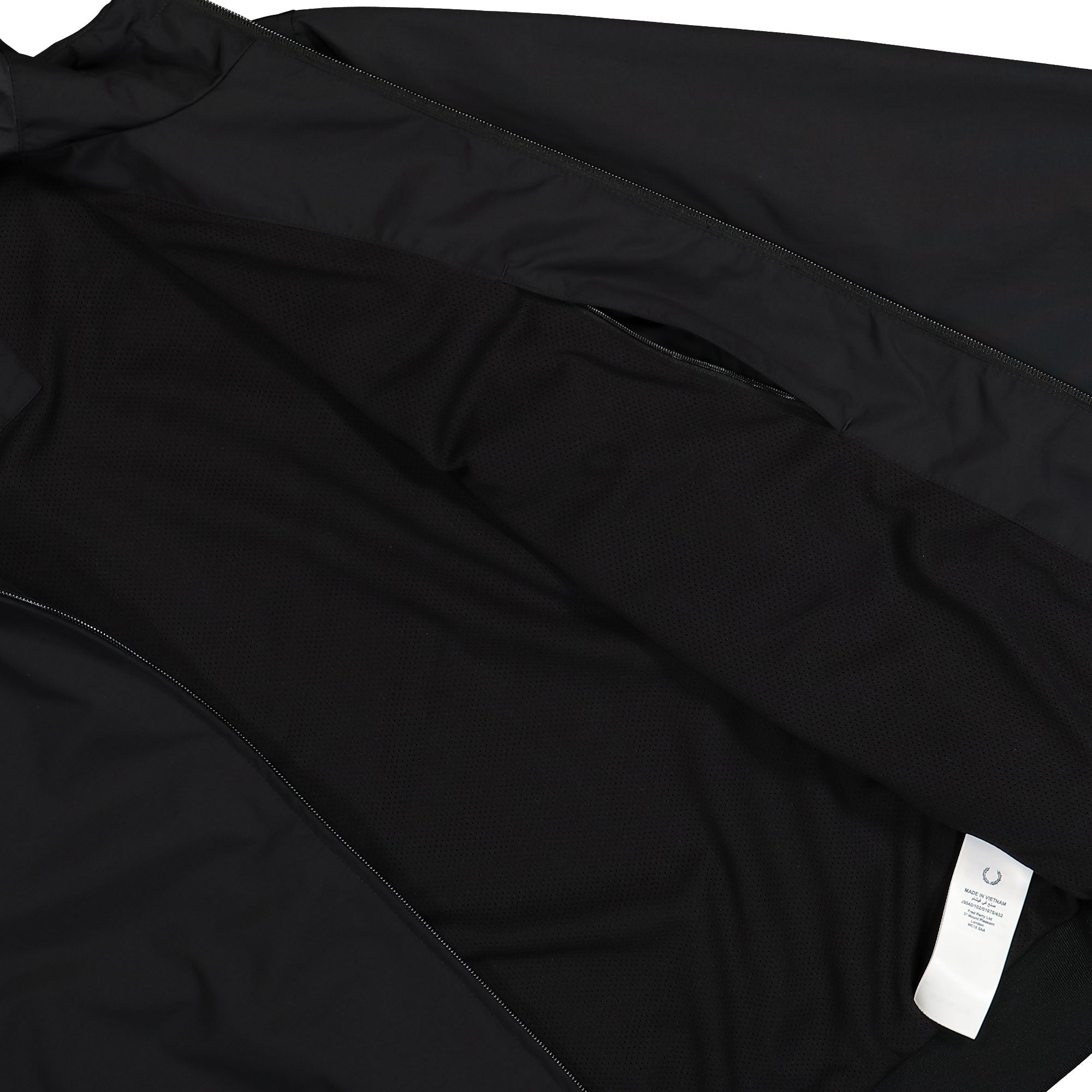 Fred Perry The Hooded Brentham Jacket Black Windbreaker Detail view 4 | Overkill