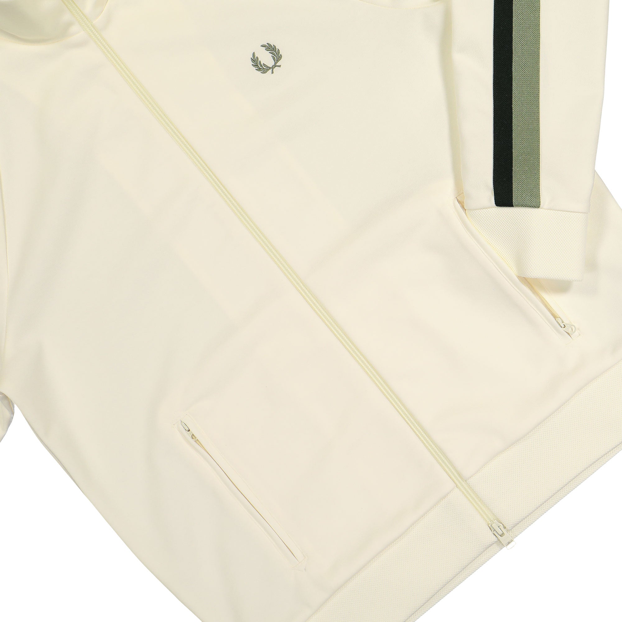 Fred Perry Two Colour Tape Track Jacket Light Ecru Track Jackets Detail view 3 | Overkill