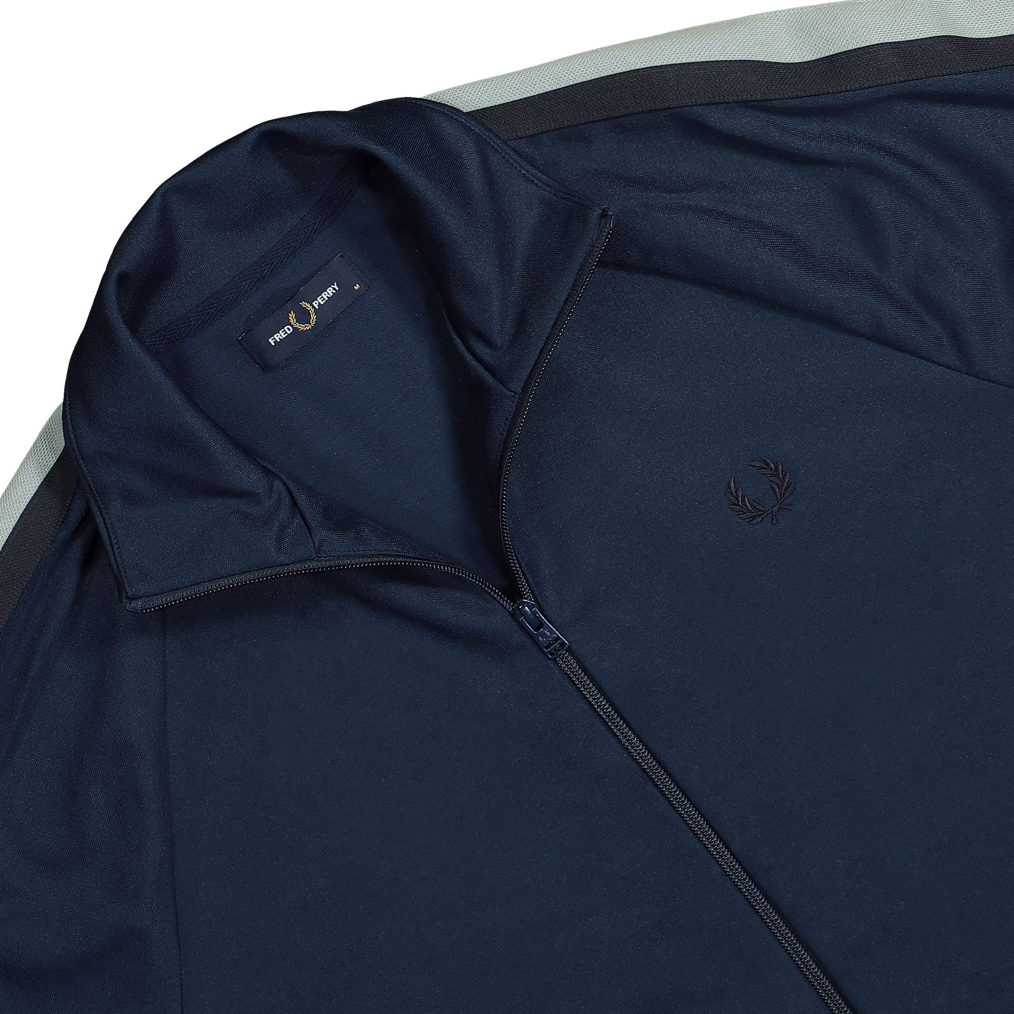 Fred Perry Two Colour Tape Track Jacket Tennis Blue Track Jackets Detail view 2 | Overkill