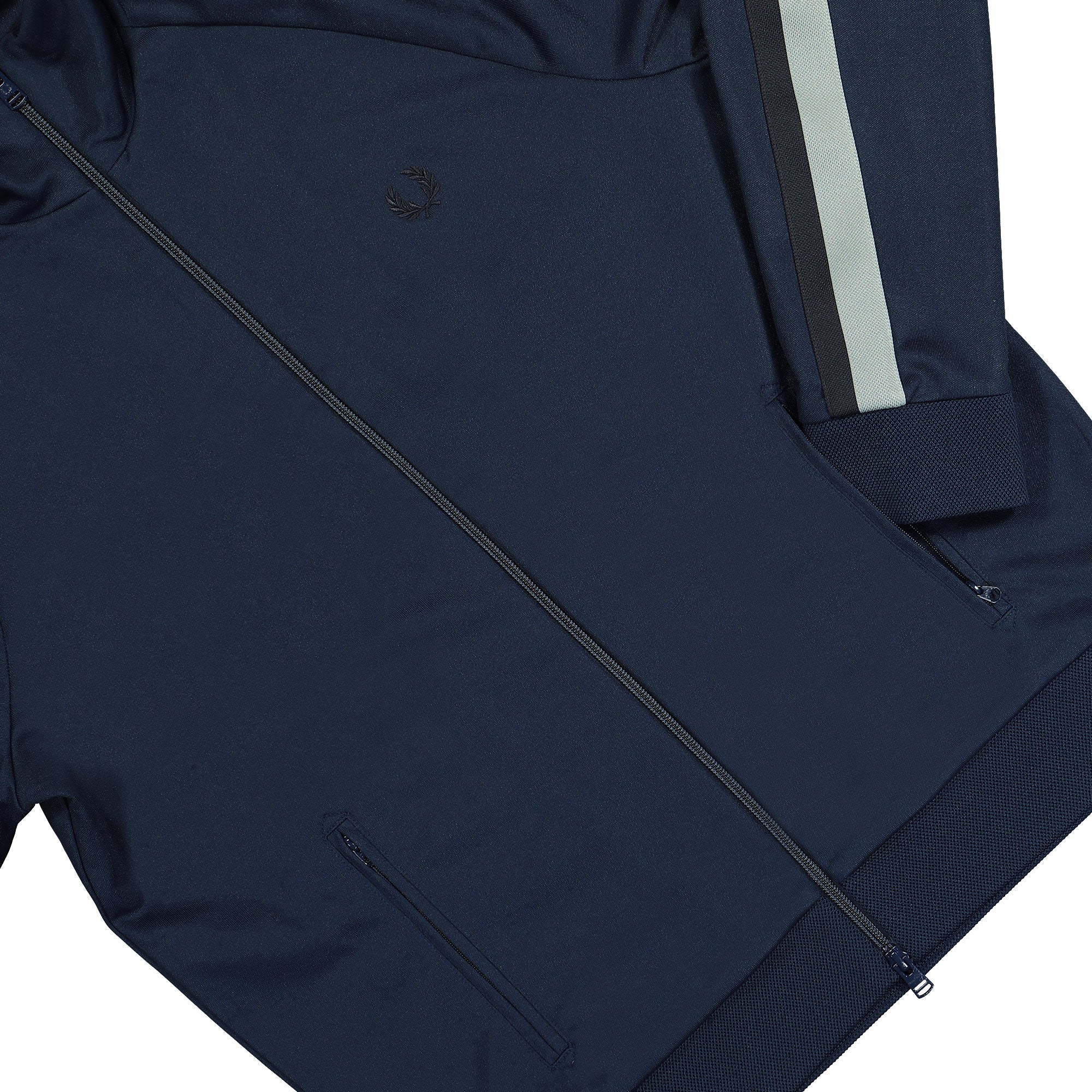 Fred Perry Two Colour Tape Track Jacket Tennis Blue Track Jackets Detail view 3 | Overkill