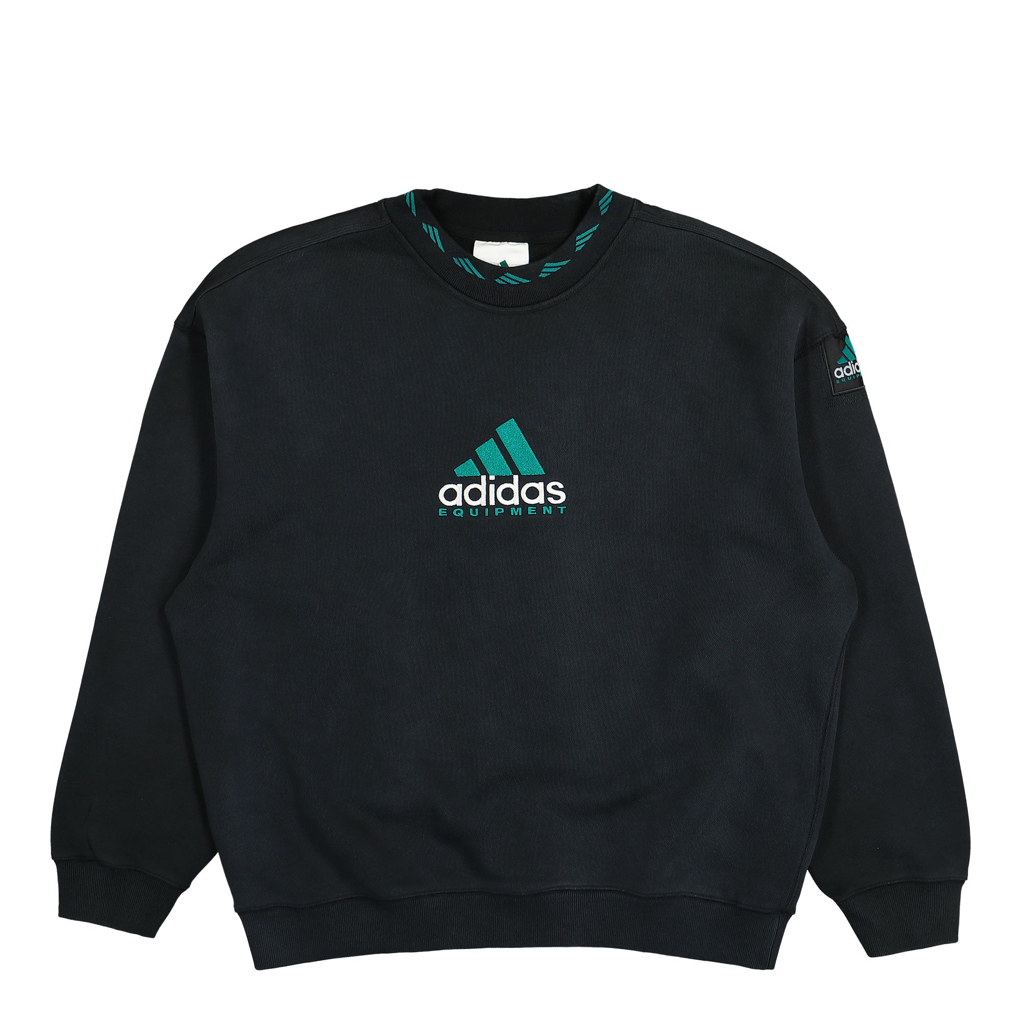 adidas Equipment Washed Crew Neck Sweatshirt Black Sweatshirts JC8222 | Overkill