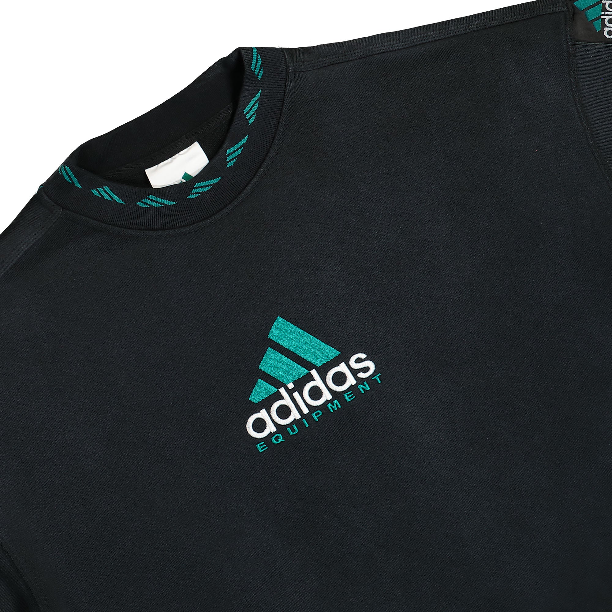 adidas Equipment Washed Crew Neck Sweatshirt Black Sweatshirts Close-up | Overkill