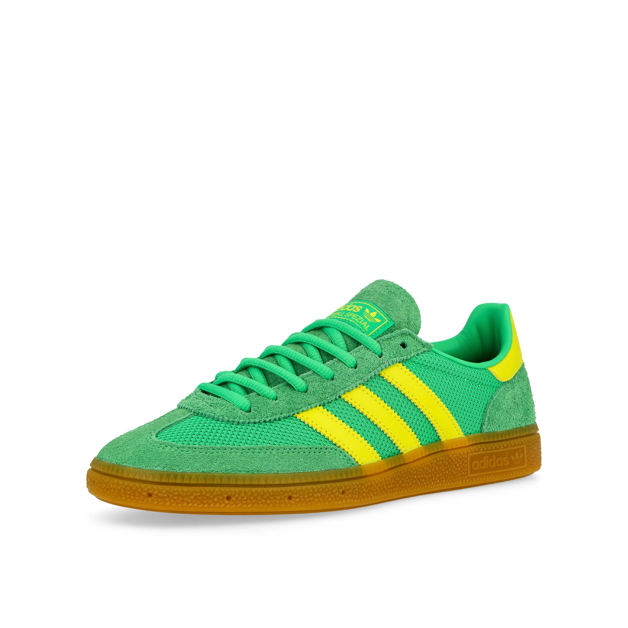 adidas Handball Spezial Spezial Energy / Green - Pure - Sulfur Low Top Sneakers Close Up | Overkill