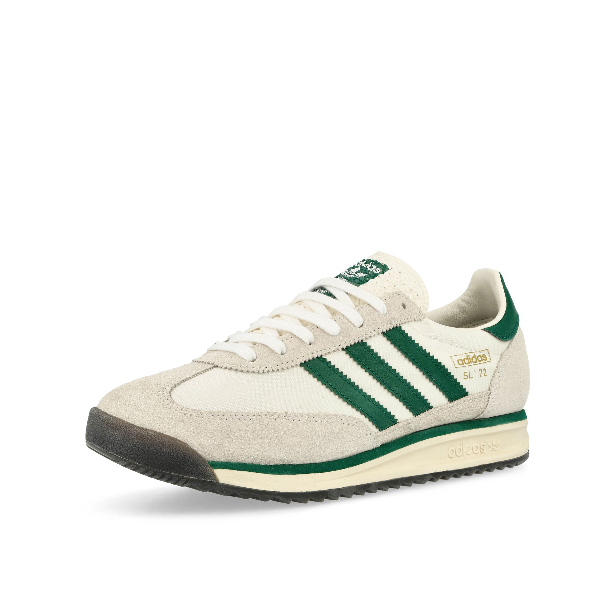 adidas SL 72 RS Cloud White / Collegiate Green / Gum 5 Low Top Sneakers Close Up | Overkill