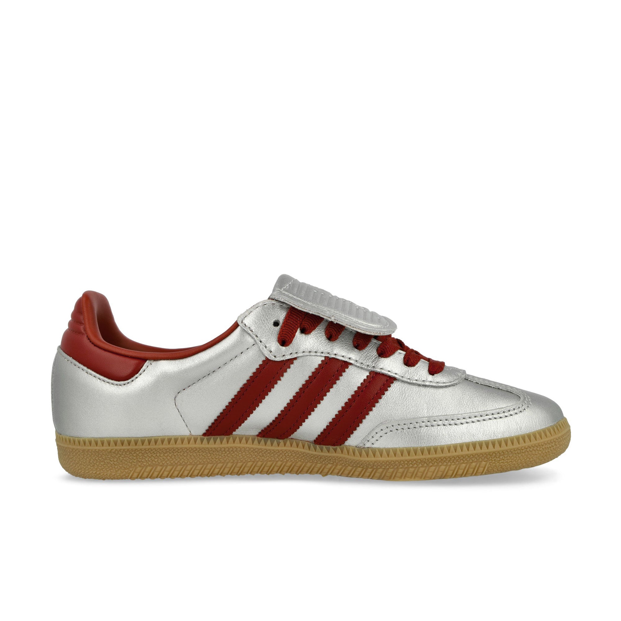 adidas Samba LT W Silver Metallic / Preloved Ruby / Gum 3 Low Top Sneakers Silhouette | Overkill