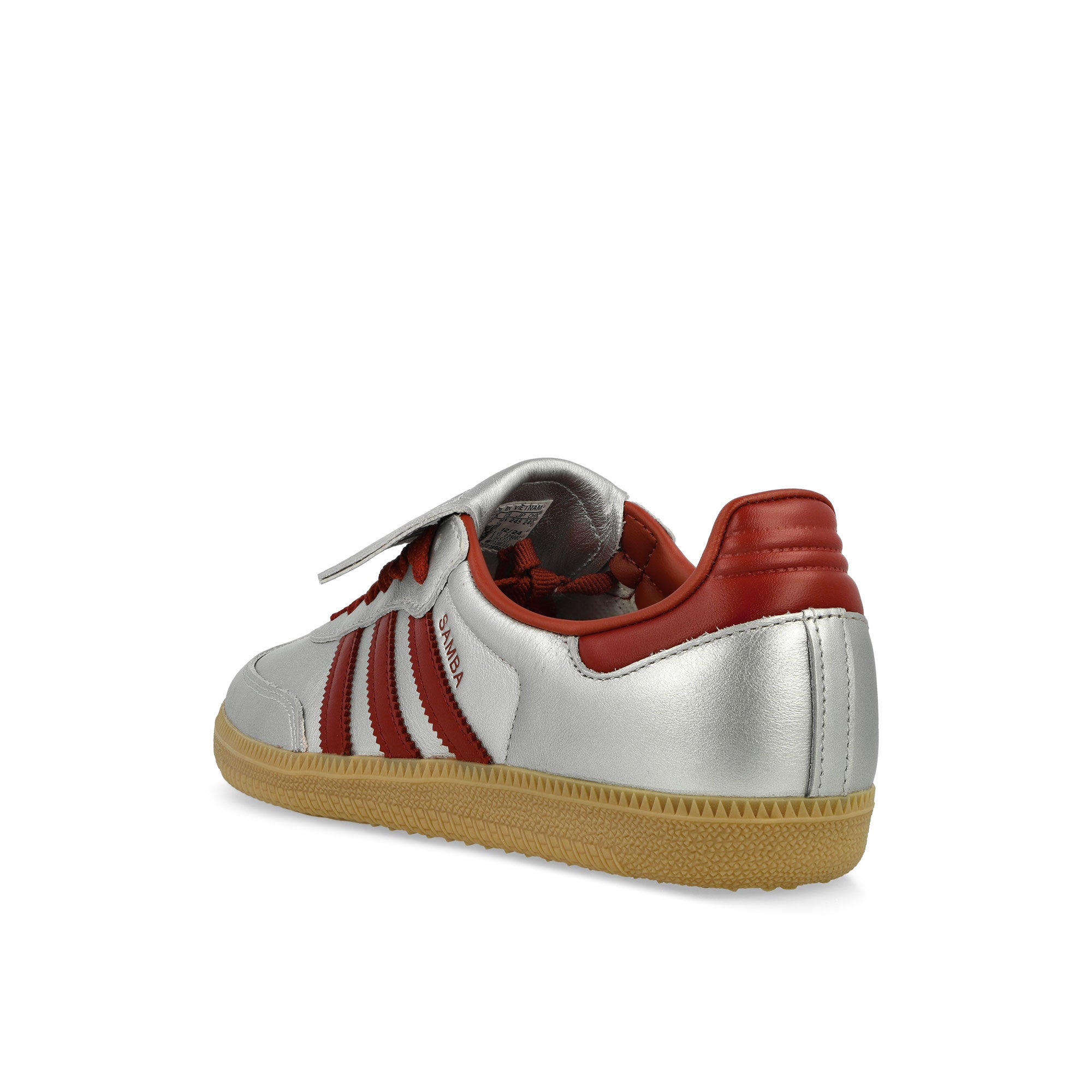 adidas Samba LT W Silver Metallic / Preloved Ruby / Gum 3 Low Top Sneakers Material | Overkill