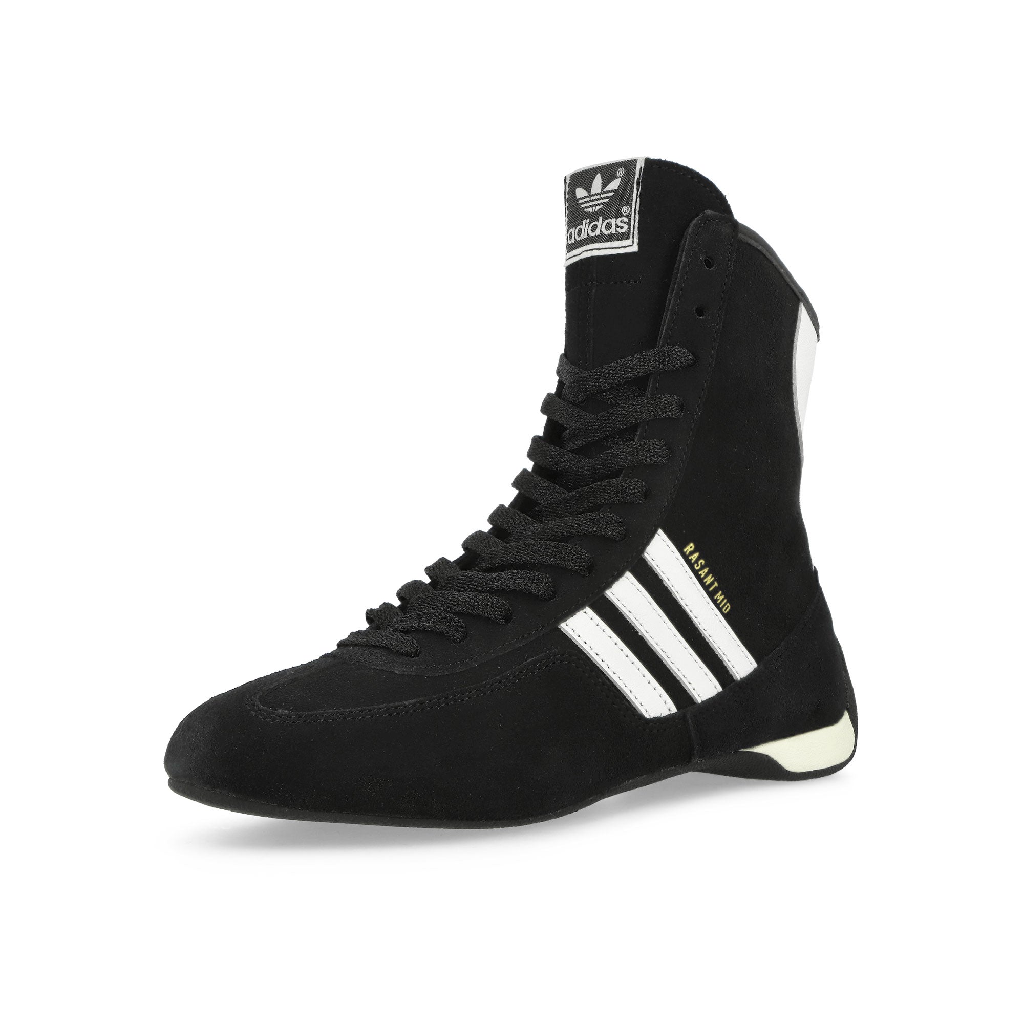 adidas Rasant Mid W Core Black / Footwear White / Off White High Top Sneakers Close Up | Overkill