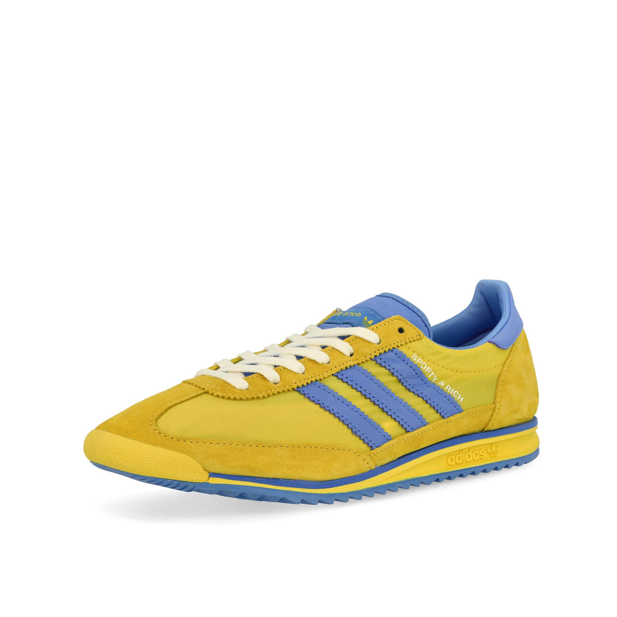 adidas SL 72 Light Yellow / Real Blue / FTWR White Low Top Sneakers Close Up | Overkill