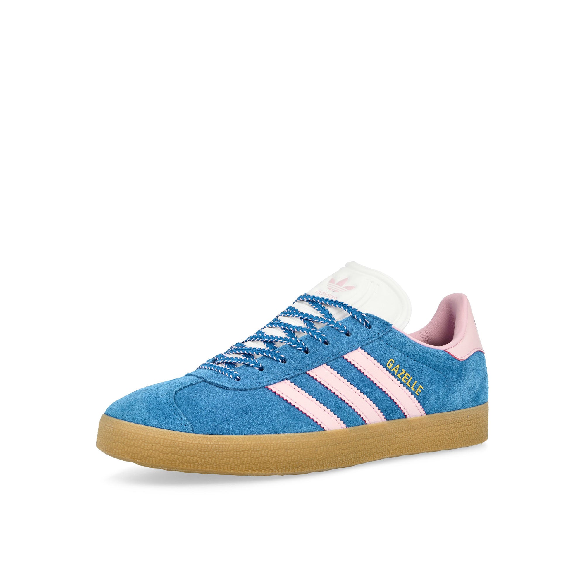 adidas Gazelle W Blue / Orchid Fusion / Gum 3 Low Top Sneakers Close Up | Overkill