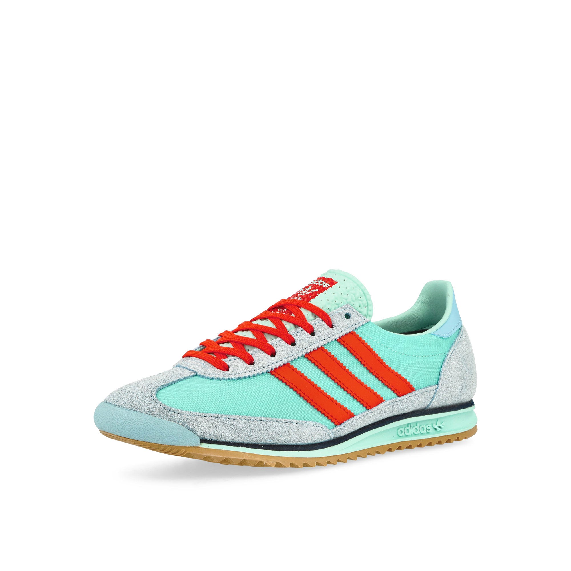 adidas SL 72 OG W Semi Flash Aqua / Bright Red / Clear Sky Low Top Sneakers Close Up | Overkill