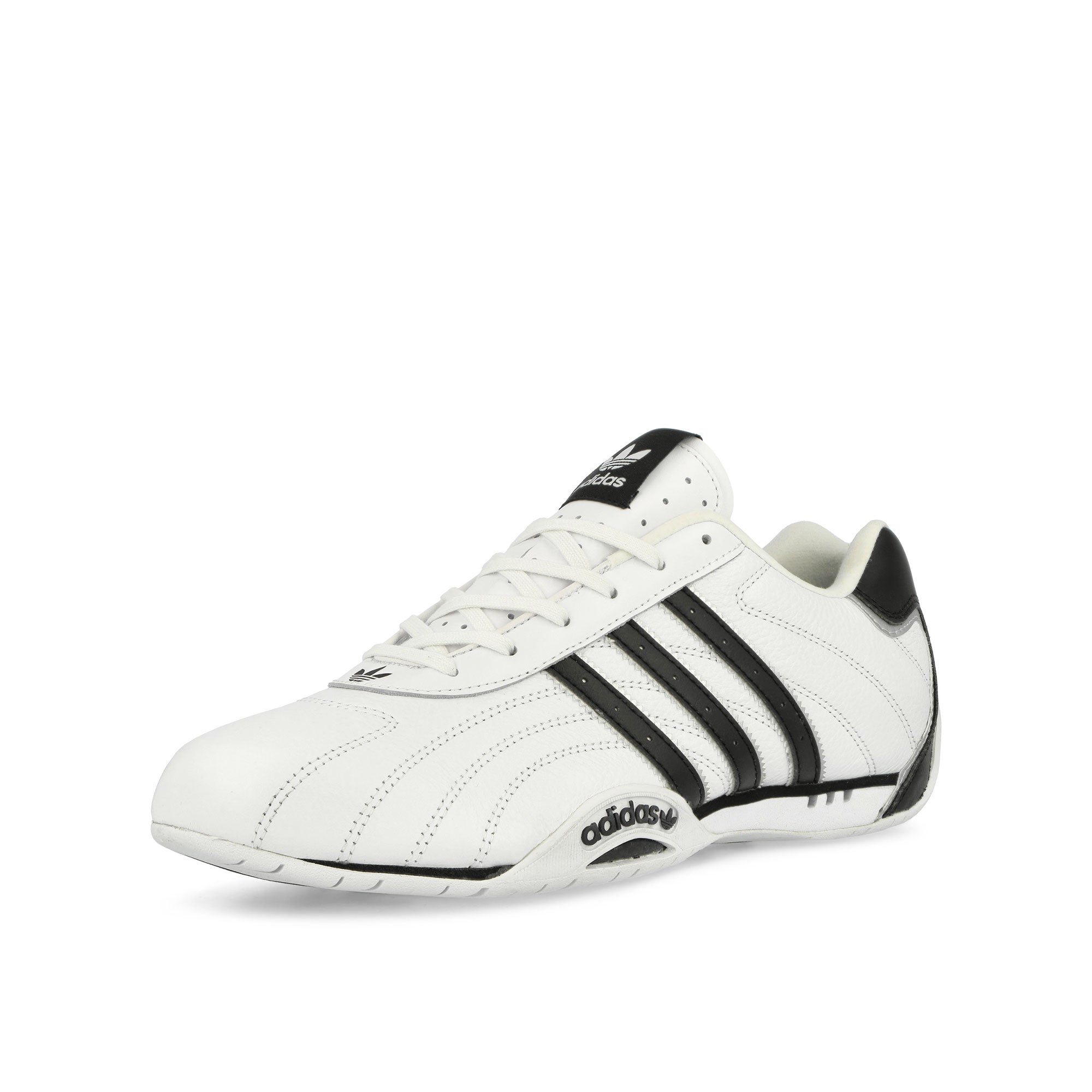 adidas Adiracer Lo Footwear White / Core Black / Silver Metallic Low Top Sneakers Close Up | Overkill