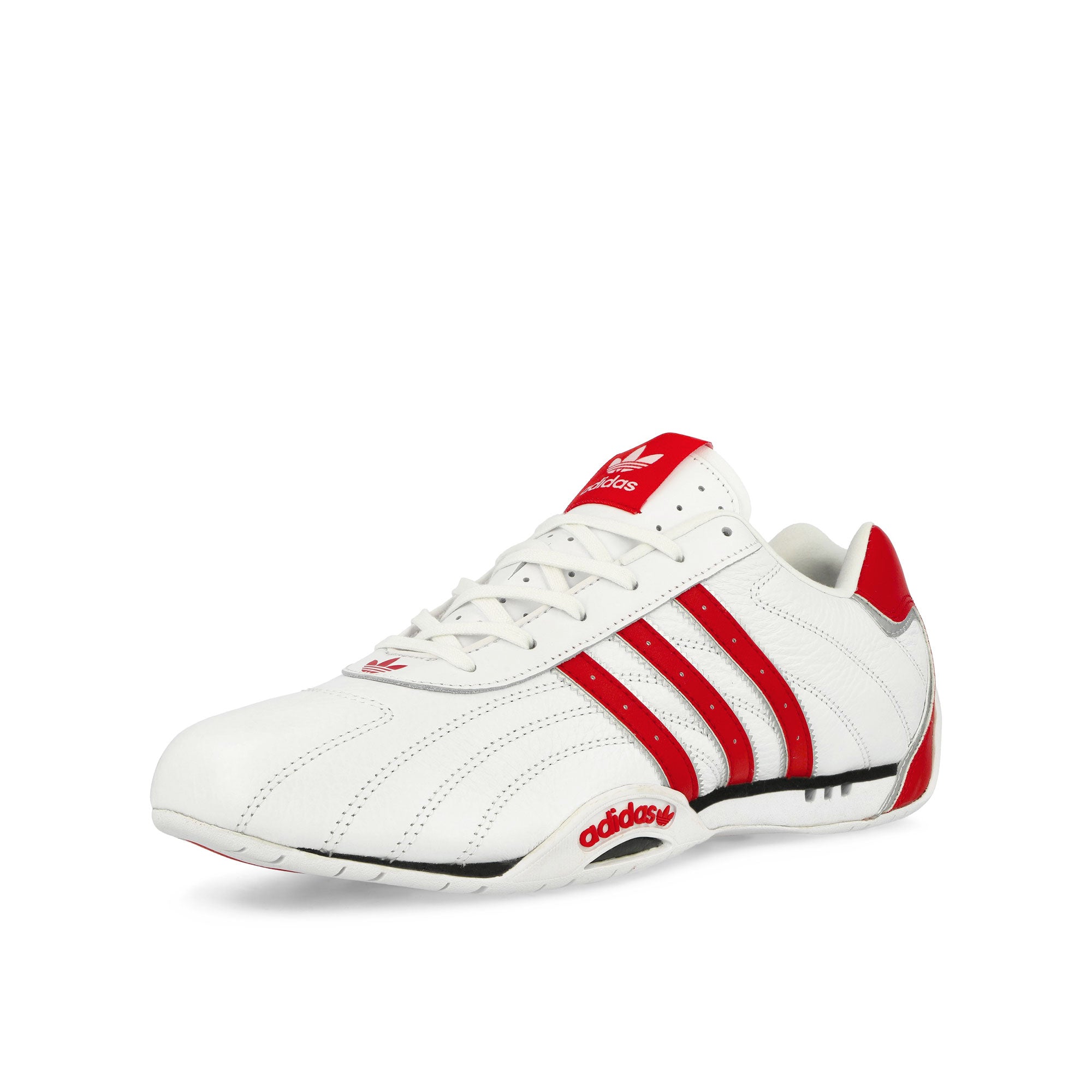 adidas Adiracer Lo Footwear White / Better Scarlet / Silver Metallic Low Top Sneakers Close Up | Overkill