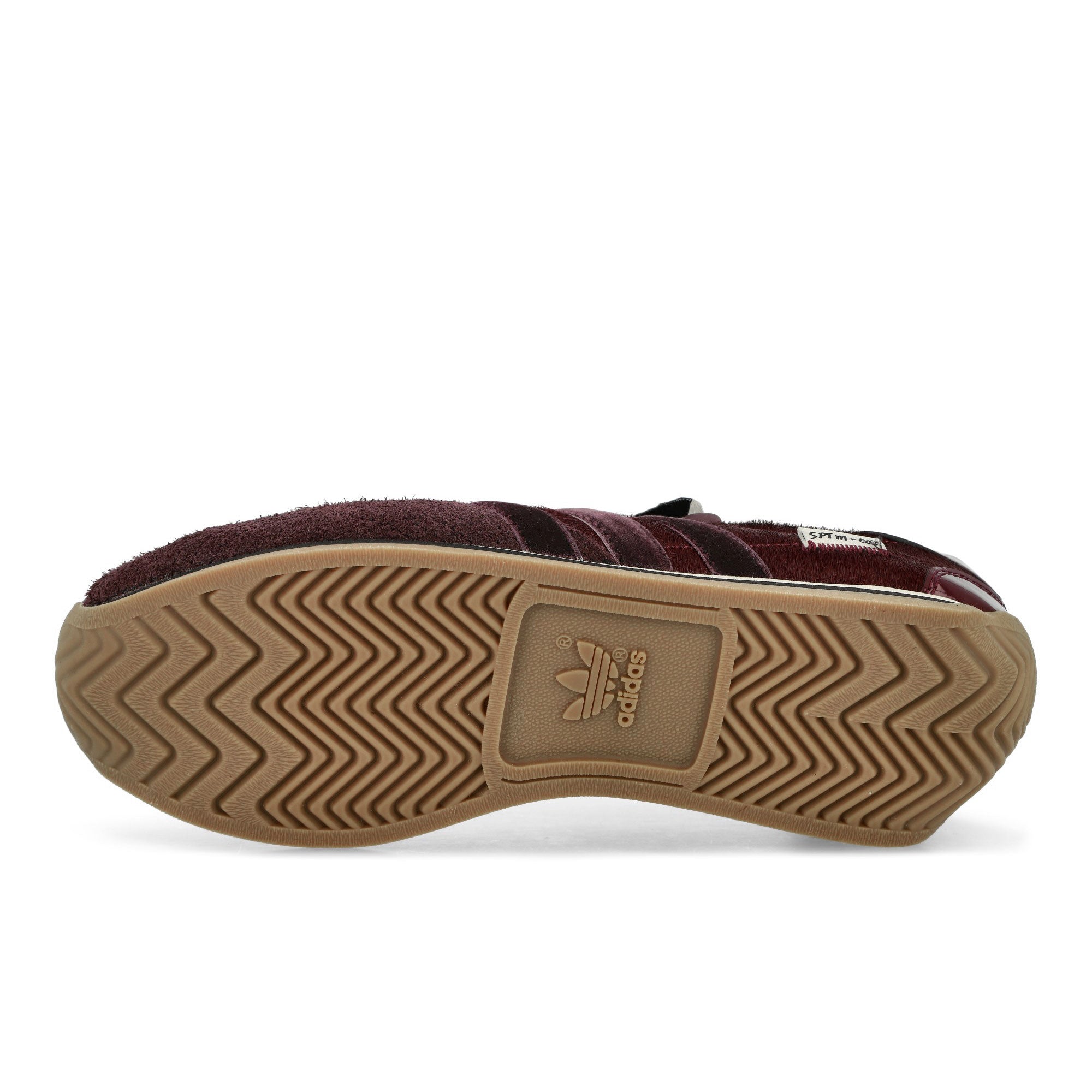 adidas Country OG Maroon / Core Black / Cream White Low Top Sneakers Detail View 1 | Overkill