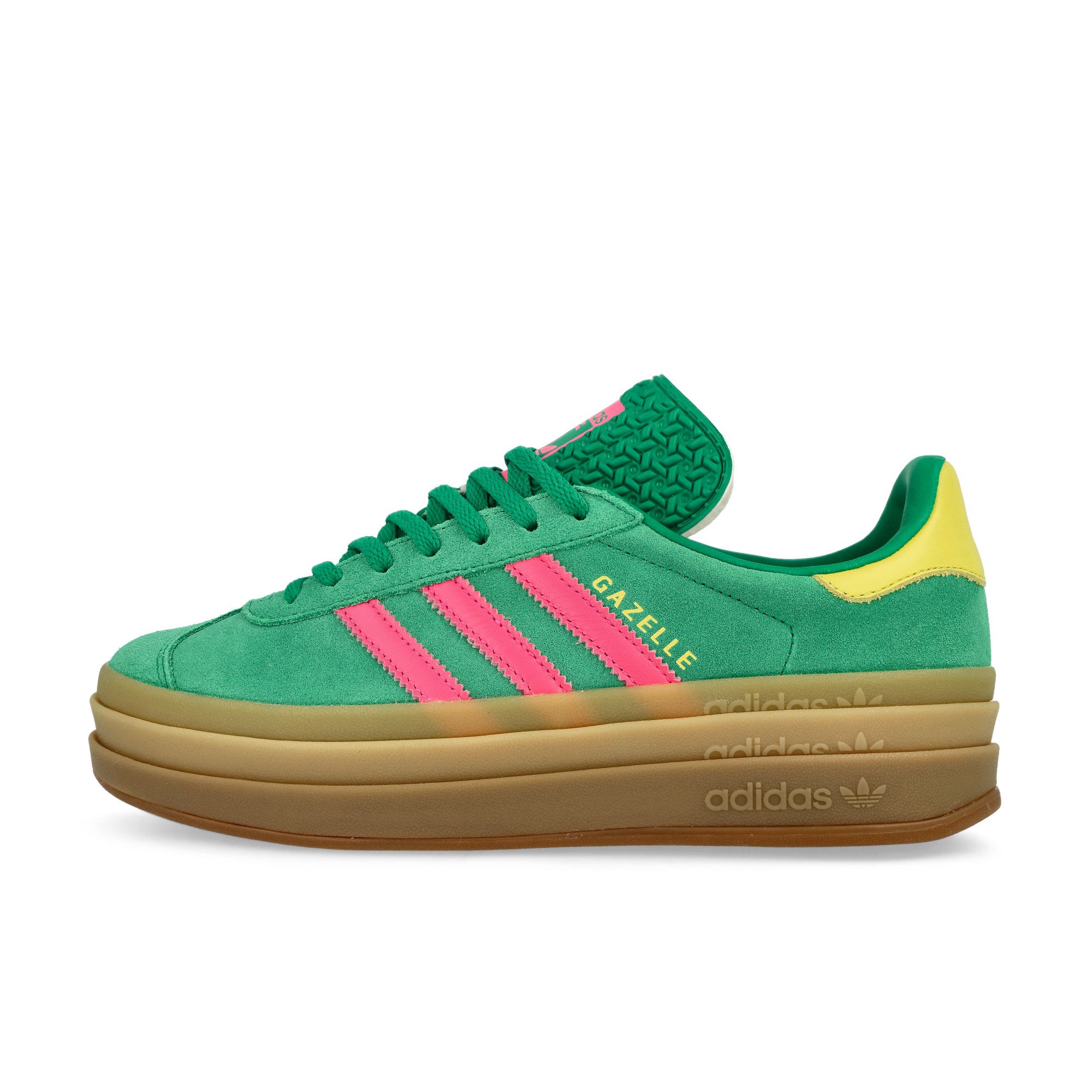 adidas Gazelle Bold W Court Green / Lucid Pink / Pure Sulfur Low Top Sneakers JH9668 | Overkill