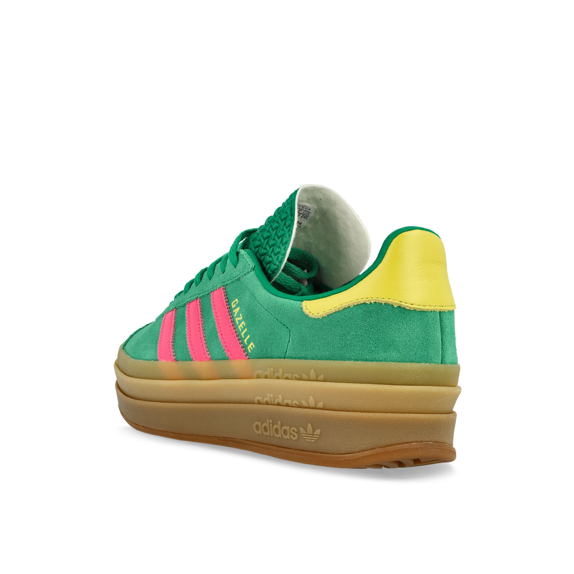 adidas Gazelle Bold W Court Green / Lucid Pink / Pure Sulfur Low Top Sneakers Material | Overkill