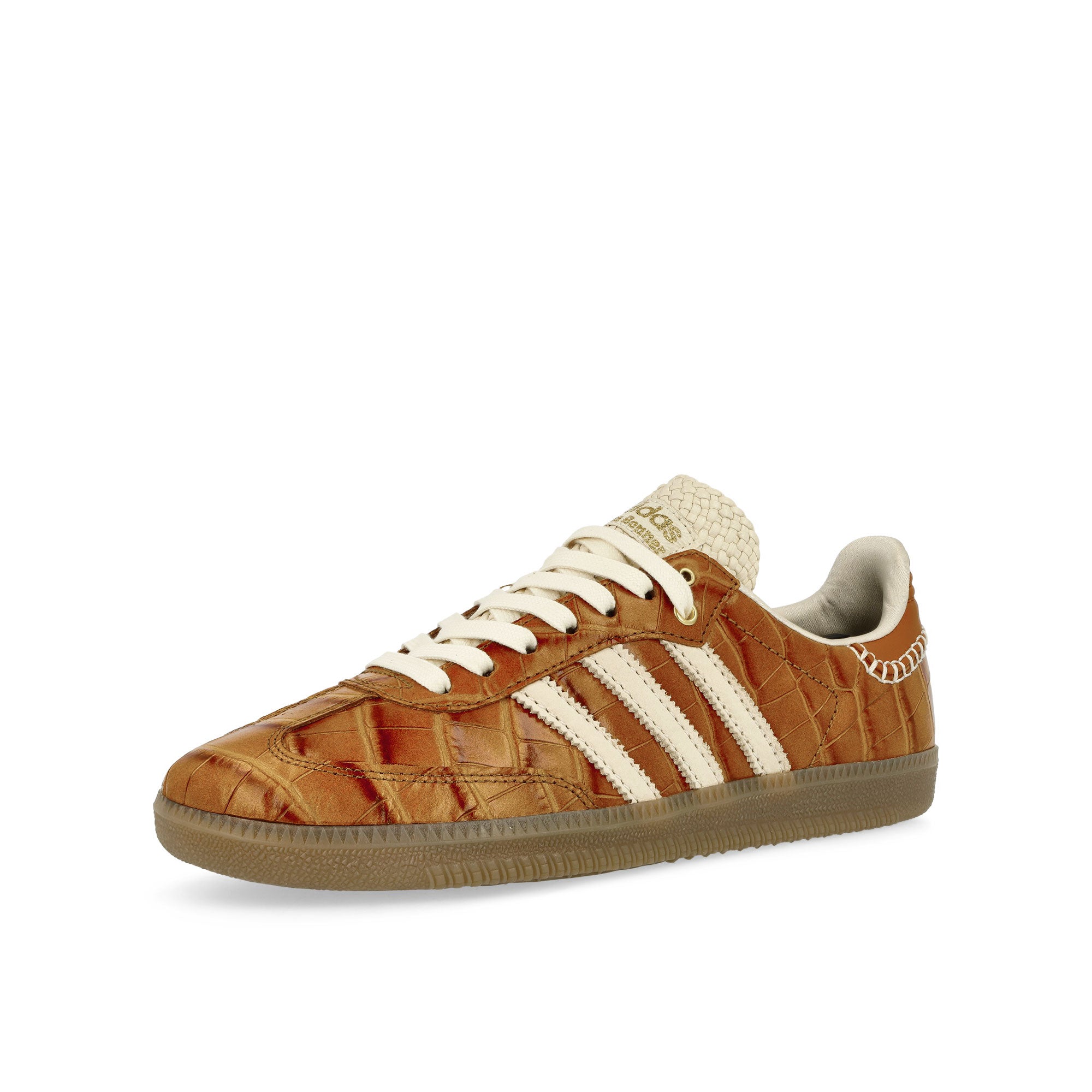 adidas Samba Supplier Colour / Wonder White / Night Brown Low Top Sneakers Close Up | Overkill