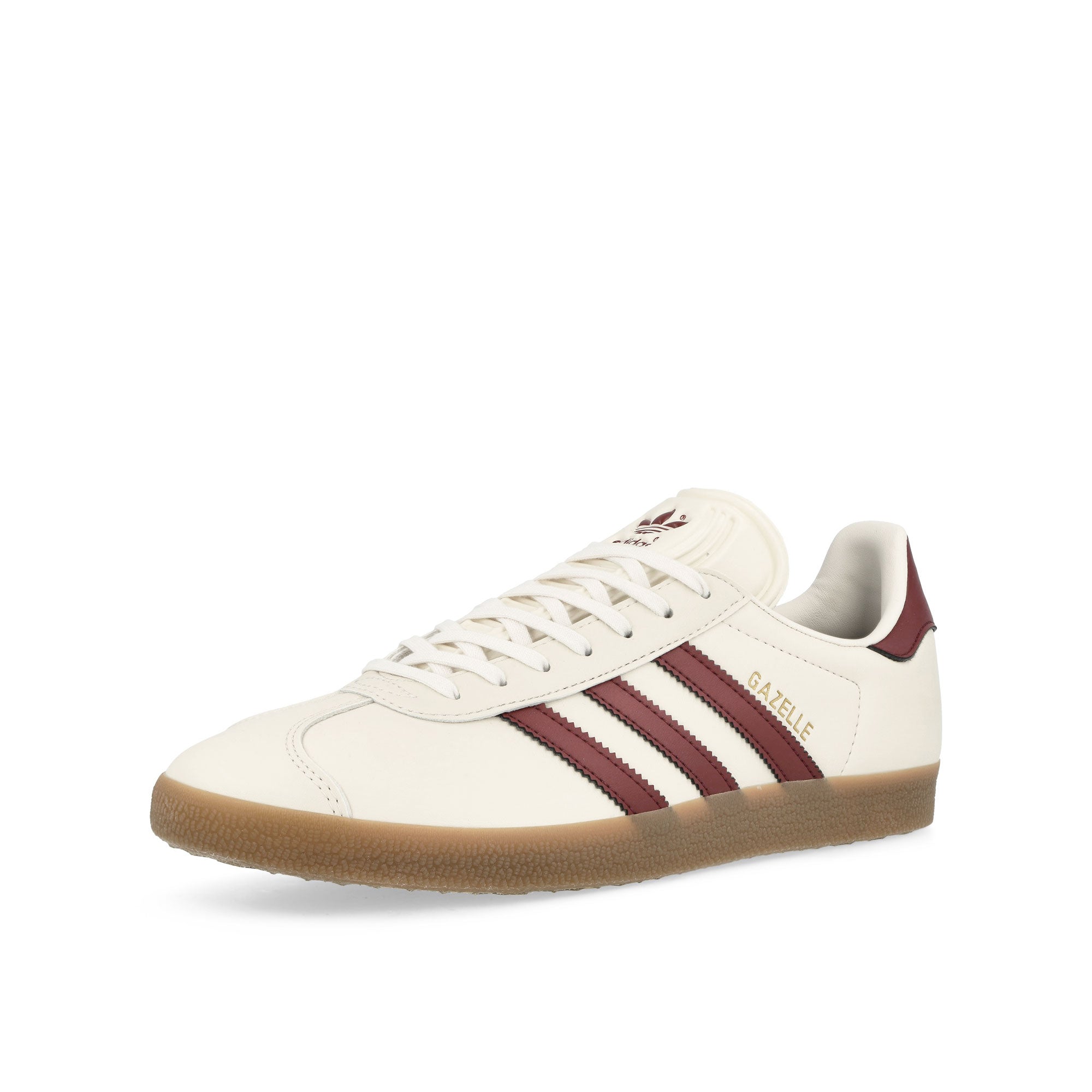 adidas Gazelle Cloud White / Shadow Red / Gum Low Top Sneakers Close Up | Overkill