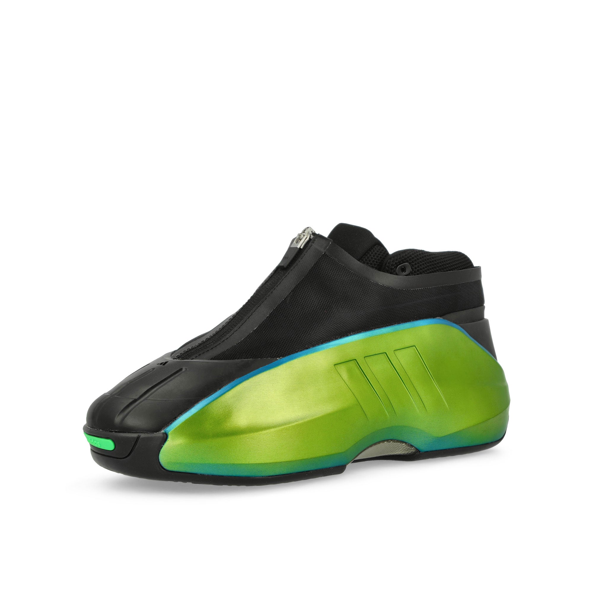 adidas Crazy IIInfinity Screaming Green / Core Black / Lucid Blue Low Top Sneakers Close Up | Overkill