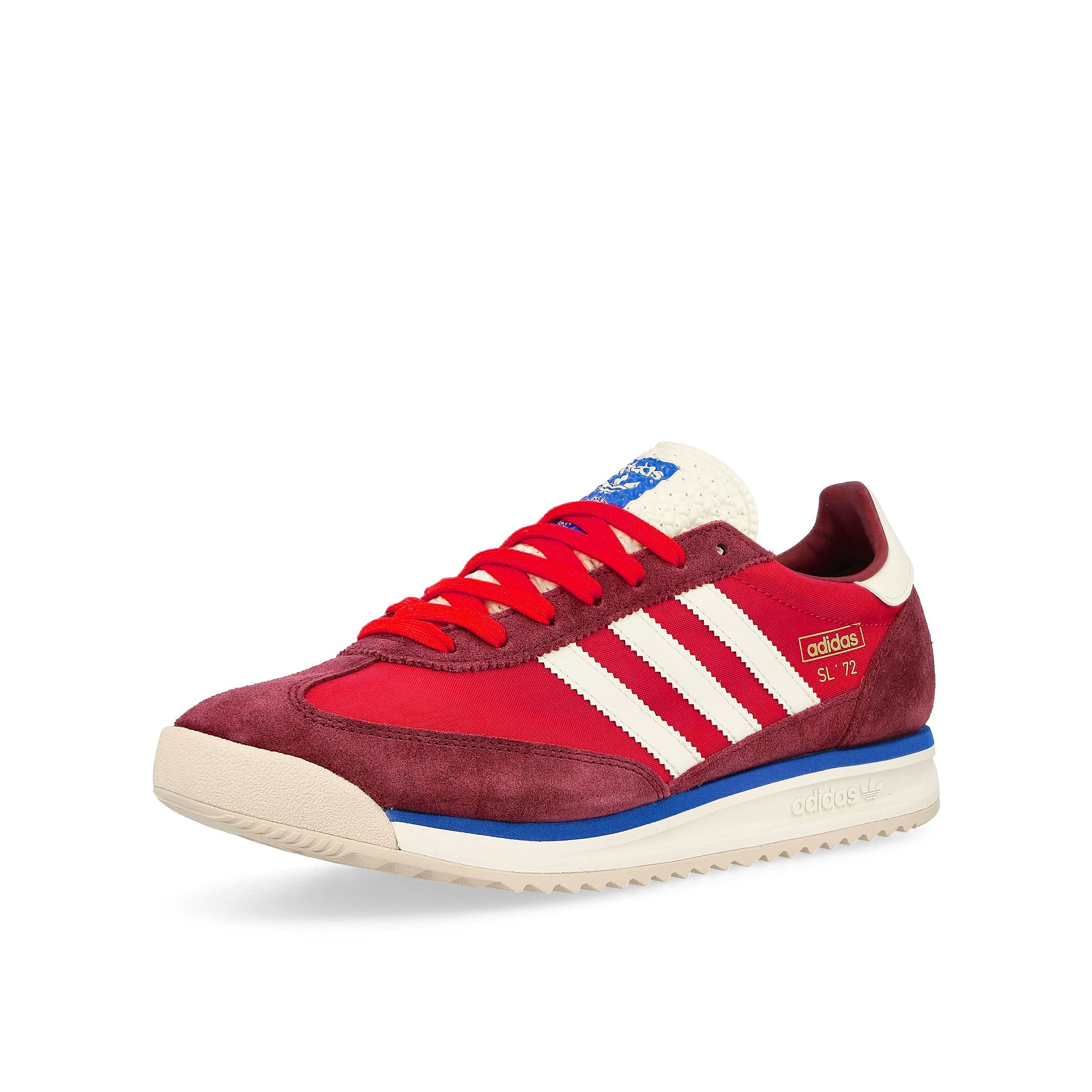 adidas SL 72 RS Shadow Red / Off White / Blue Low Top Sneakers Close Up | Overkill