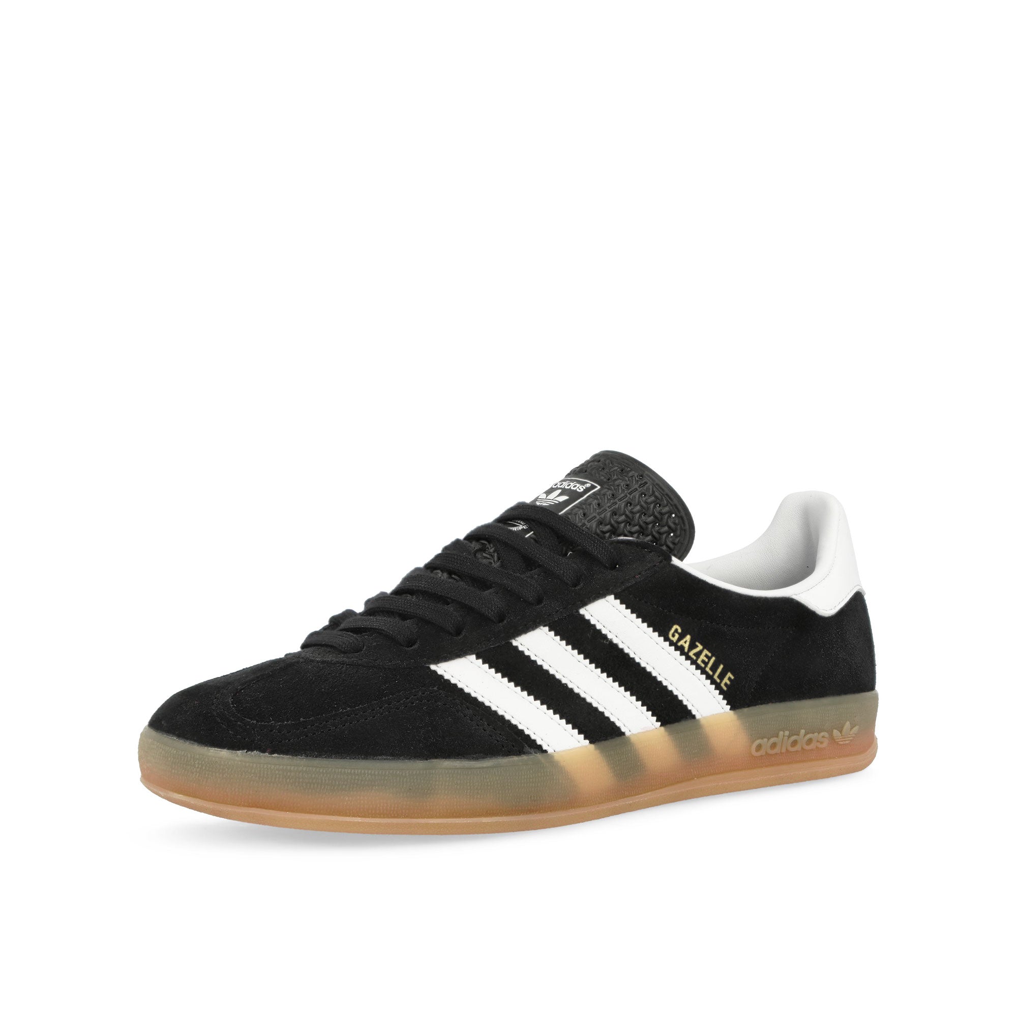 adidas Gazelle Indoor Core Black / Footwear White / Gum 2 Low Top Sneakers Close Up | Overkill