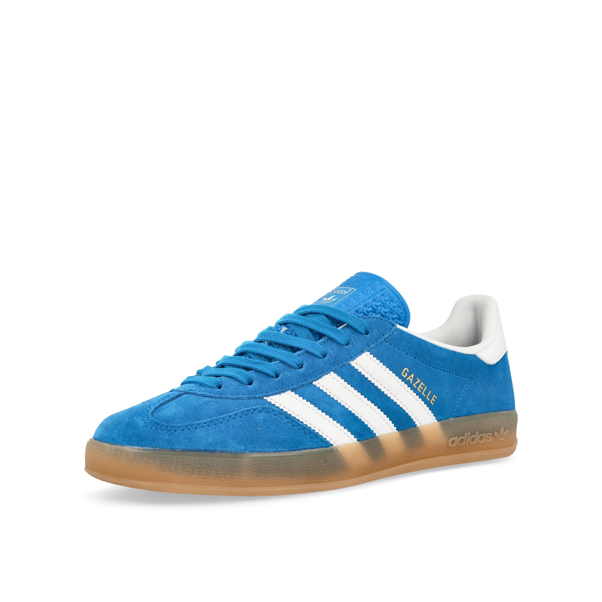 adidas Gazelle Indoor Bluebird / Footwear White / Gum 2 Low Top Sneakers Close Up | Overkill
