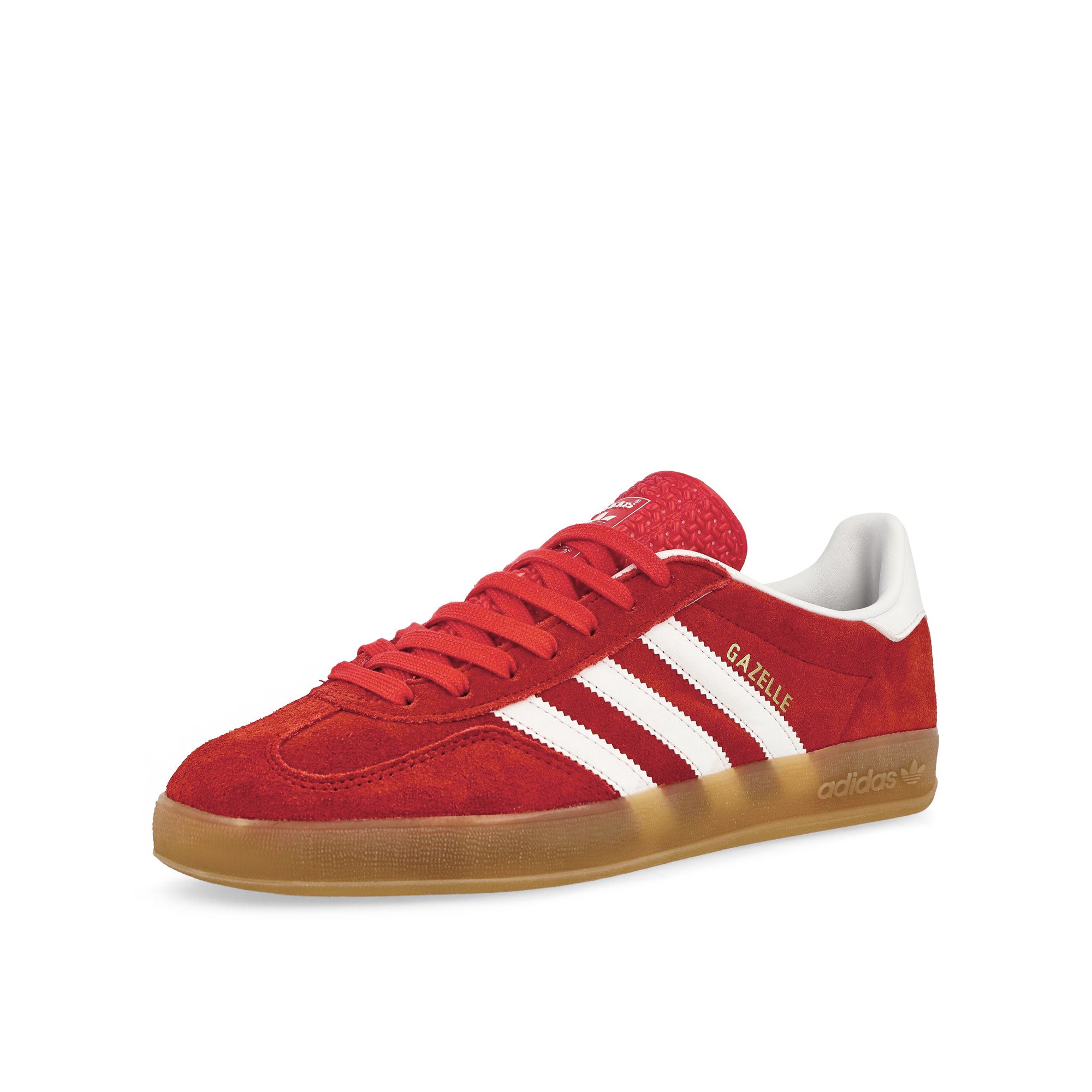 adidas Gazelle Indoor Better Scarlet / Footwear White / Gum 2 Low Top Sneakers Close Up | Overkill