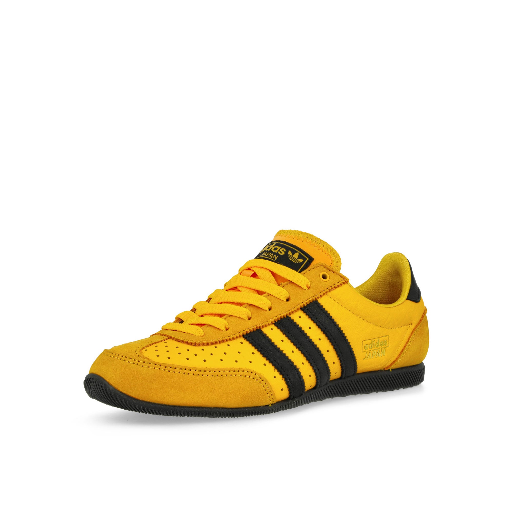 adidas Japan W Crew Yellow / Core Black / Gold Metallic Low Top Sneakers Close Up | Overkill