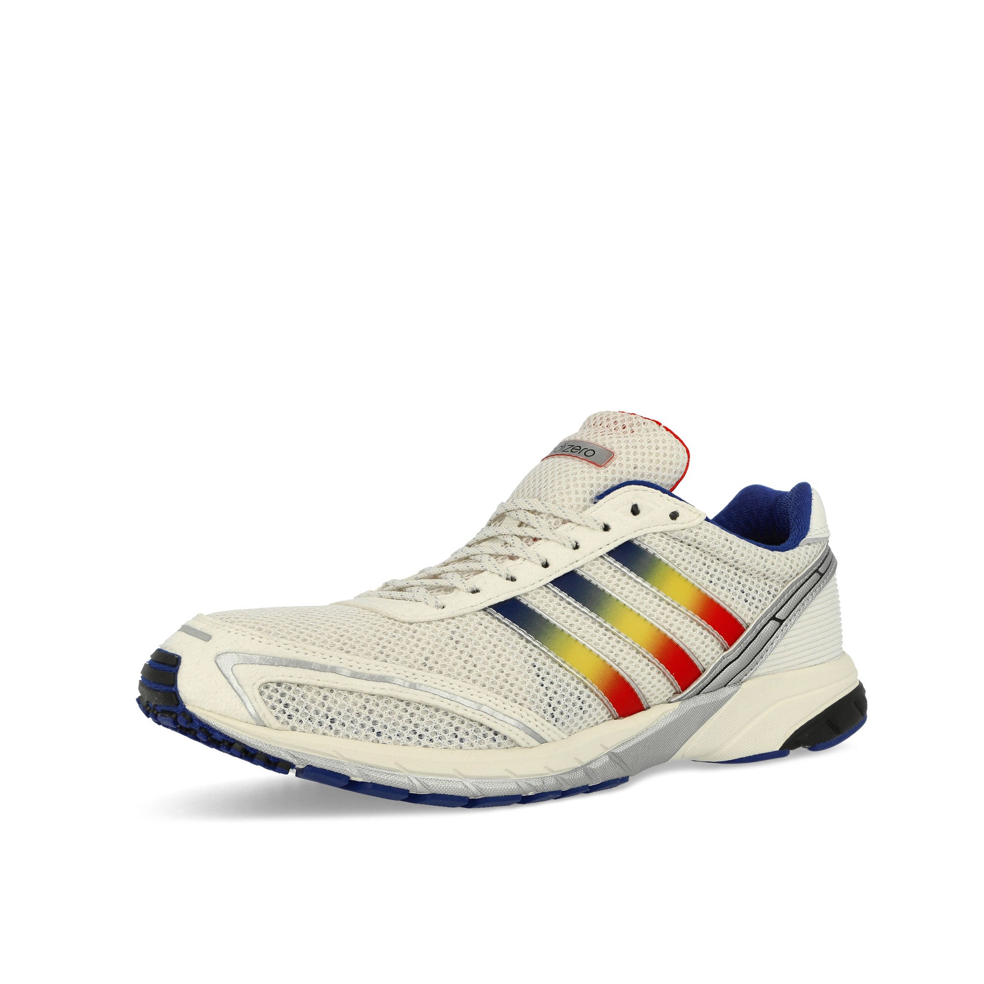 adidas Adizero Adios OG W Core White / Team Royal Blue / Yellow Low Top Sneakers Close Up | Overkill