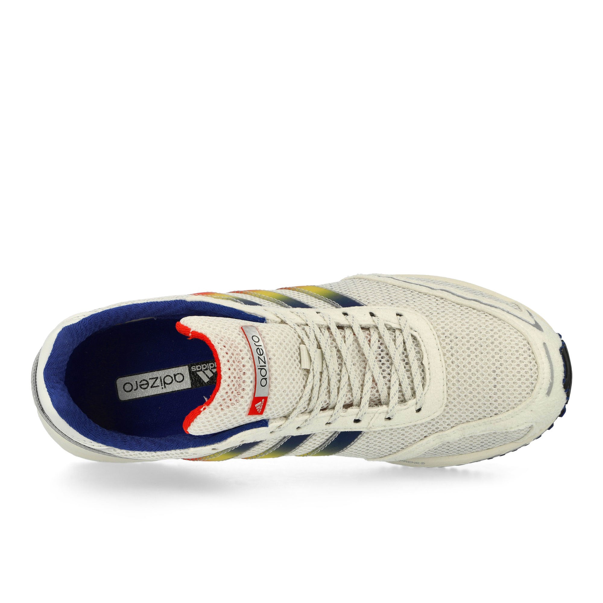 adidas Adizero Adios OG W Core White / Team Royal Blue / Yellow Low Top Sneakers Detailfoto | Overkill