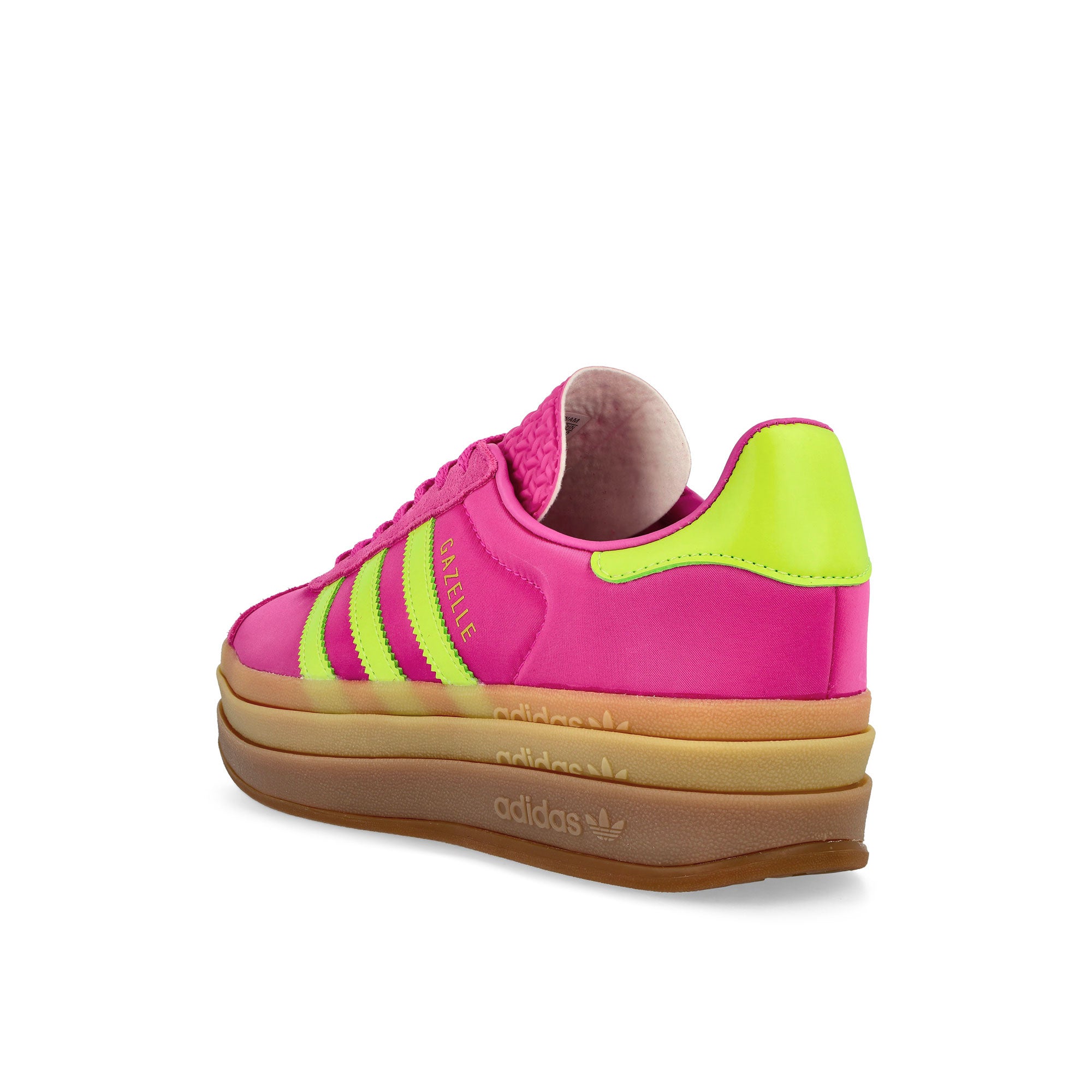 adidas Gazelle Bold W Semi Lucid Fuchsia / Solar Slime / Gold Metallic Low Top Sneakers Material | Overkill