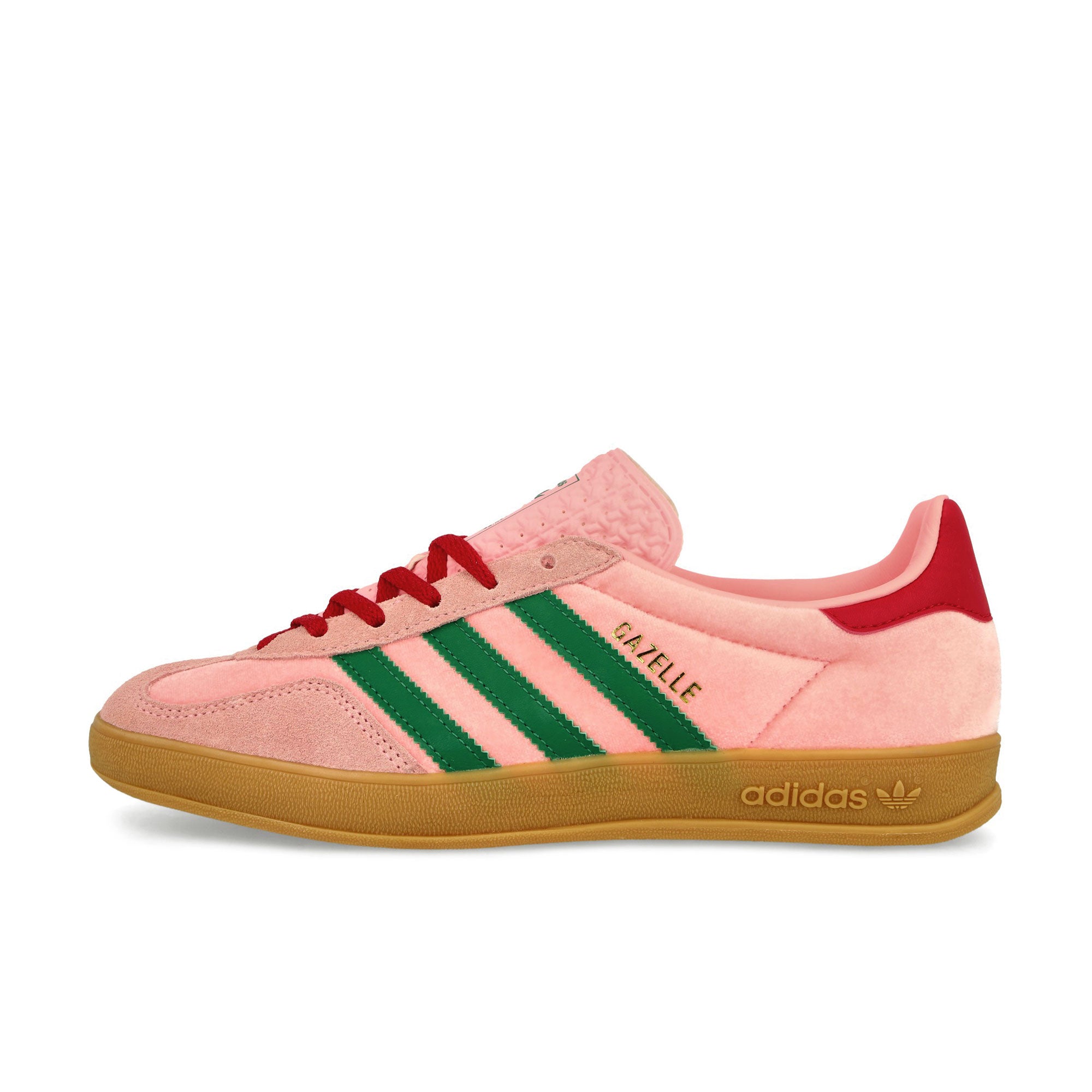 adidas Gazelle Indoor W Court Green / Glow Pink / Gumm 3 Low Top Sneakers JI2713 | Overkill