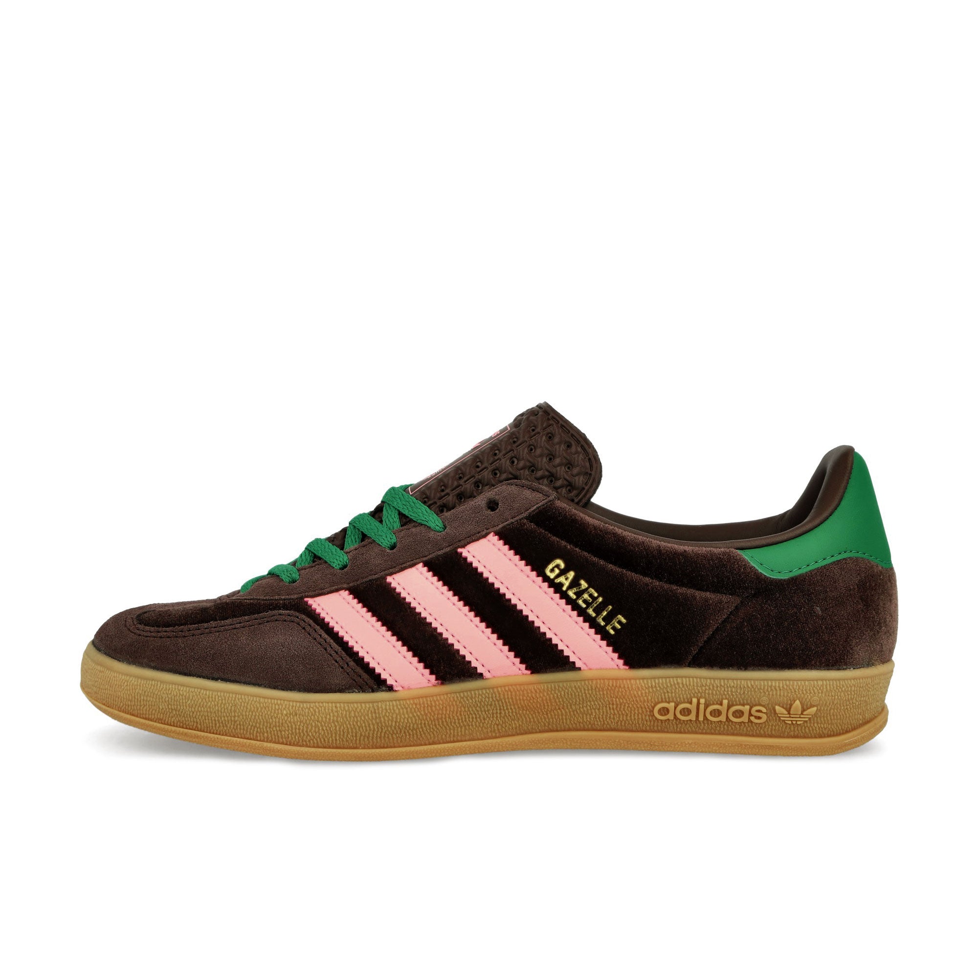 adidas Gazelle Indoor W Dark Brown / Glow Pink / Court Green Low Top Sneakers JI2714 | Overkill
