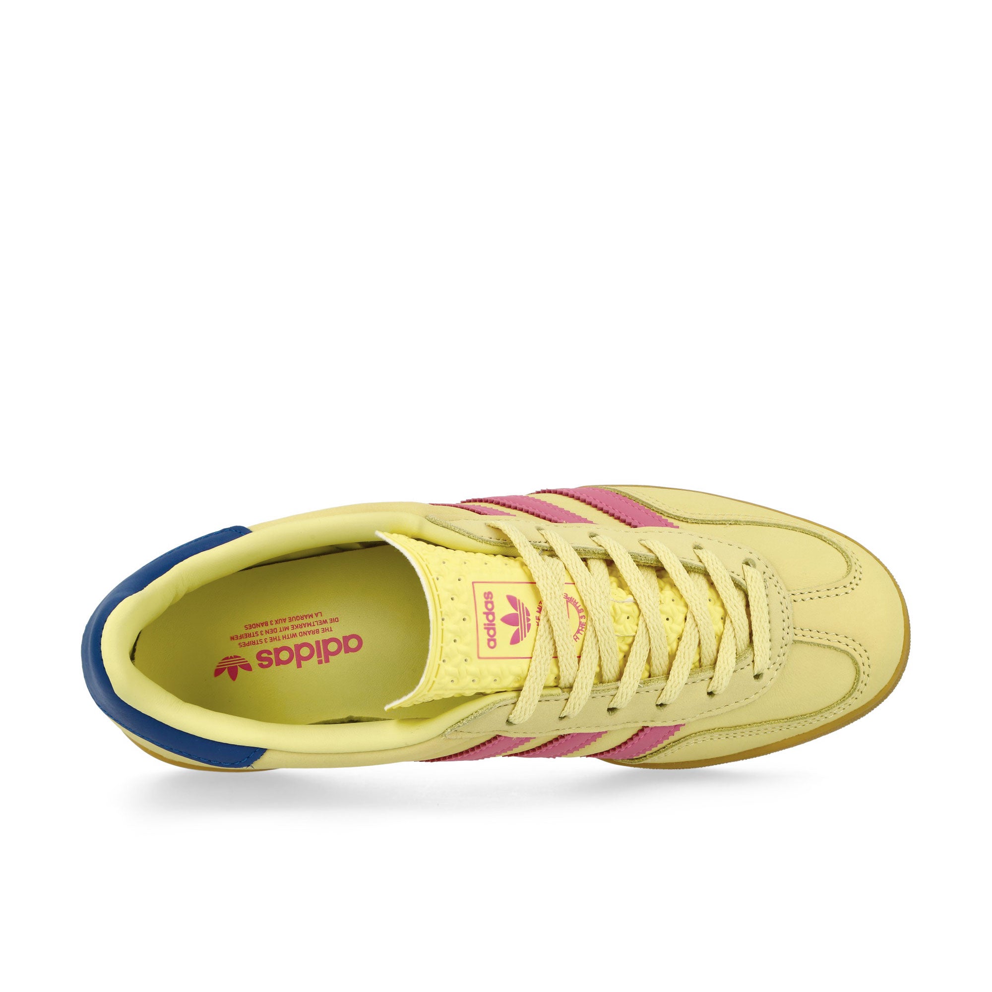 adidas Gazelle Indoor W Powder Yellow / Lucid Pink / Team Royal Blue Low Top Sneakers Detailfoto | Overkill