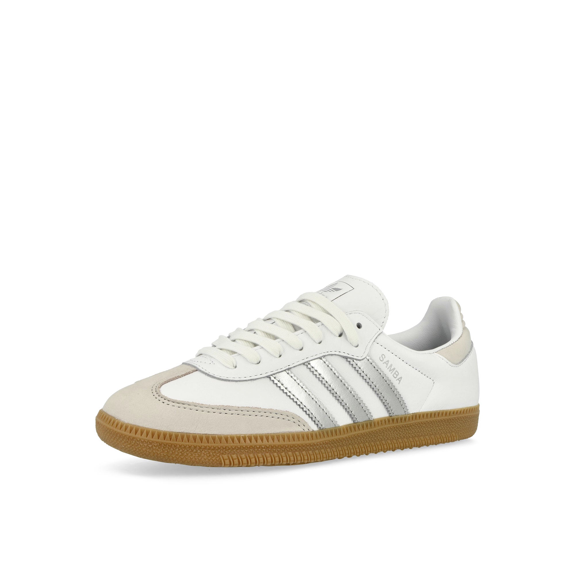 adidas Samba OG W Footwear White / Silver Metallic / Grey One Low Top Sneakers Close Up | Overkill