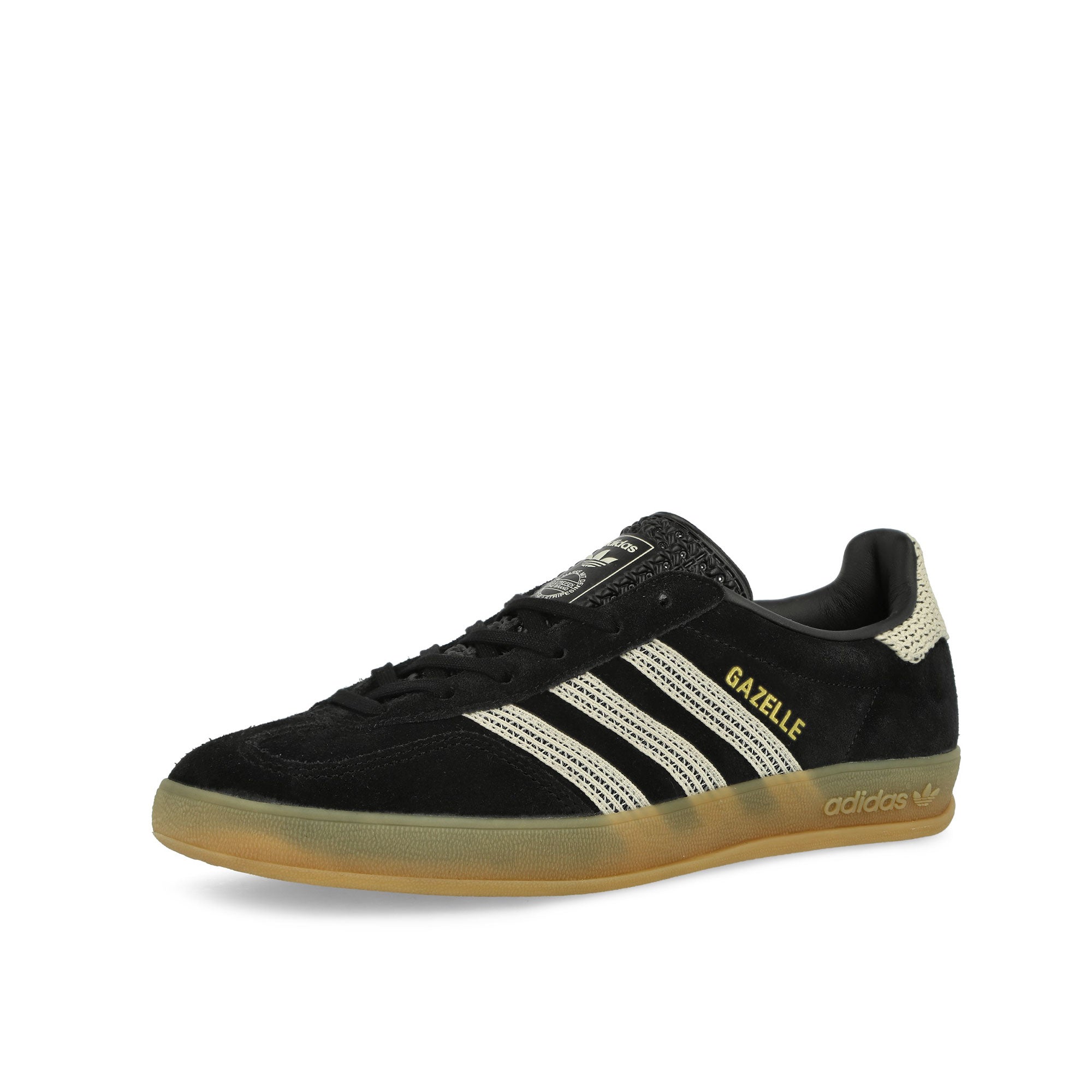 adidas Gazelle Indoor W Black / Wonder White / Gum3 Low Top Sneakers Close Up | Overkill
