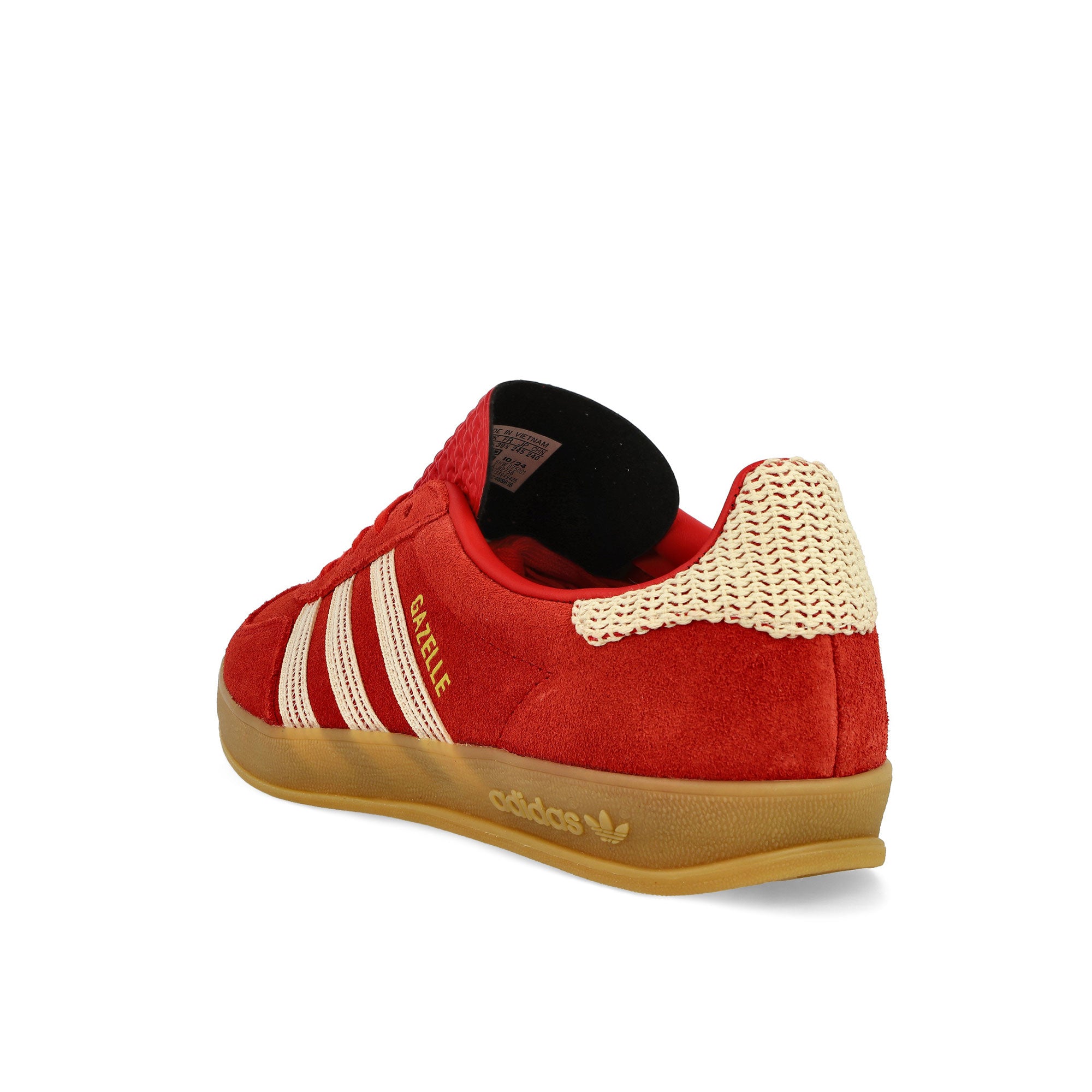 adidas Gazelle Indoor W Better Scarlet / Wonder White / Gum 3 Low Top Sneakers Material | Overkill