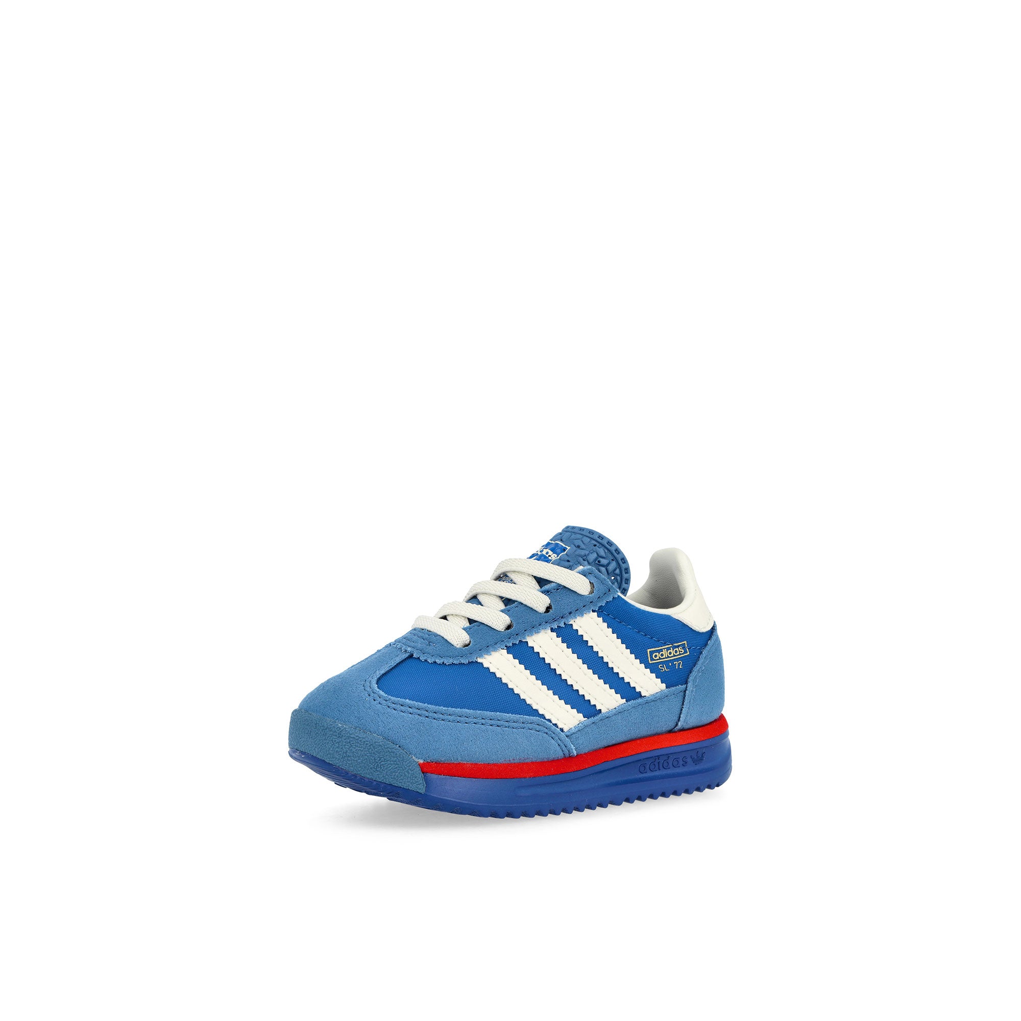 adidas SL 72 RS EL I Blue / Core White / Better Scarlet Low Top Sneakers Close Up | Overkill