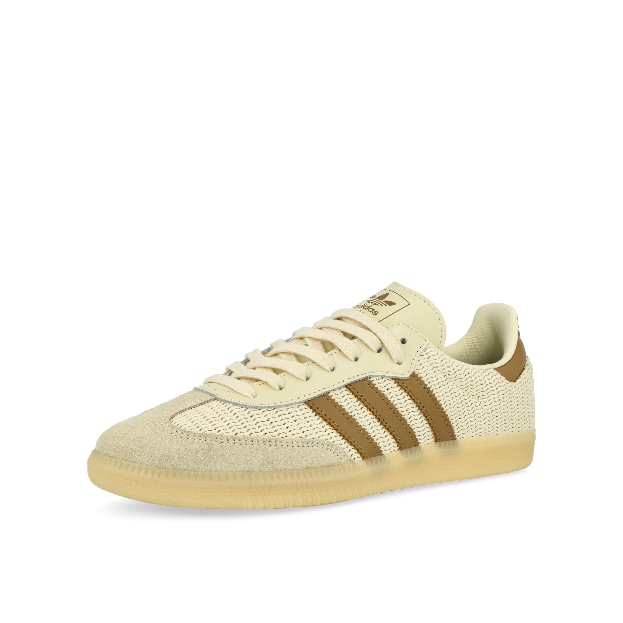 adidas Samba OG Cream White / Cardboard / Crystal Sand Low Top Sneakers Close Up | Overkill