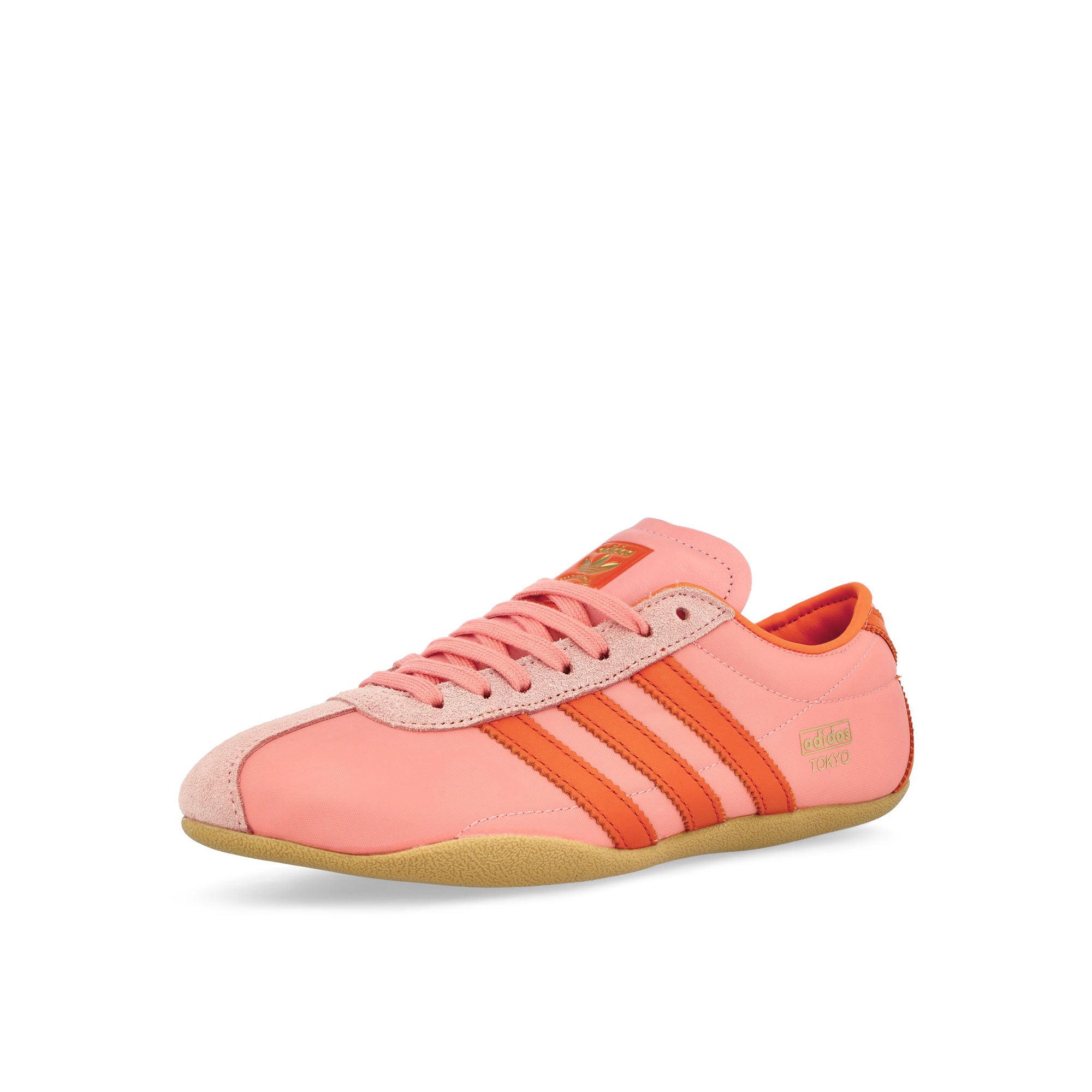 adidas Tokyo W Semi Pink Spark / Orange / Gold Met Low Top Sneakers Close Up | Overkill