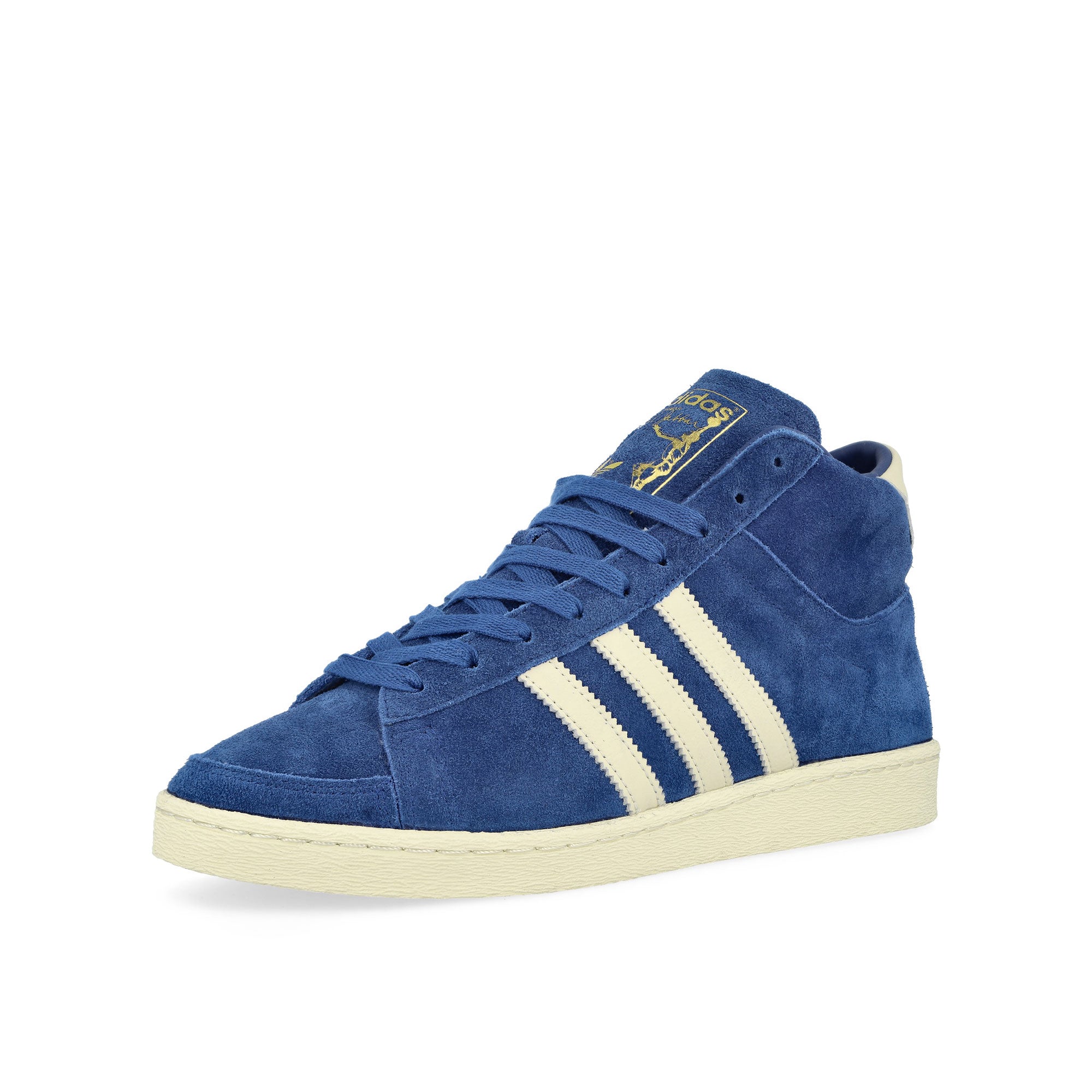 adidas Jabbar Hi Team Royal Blue / Cream White / Off White High Top Sneakers Close Up | Overkill