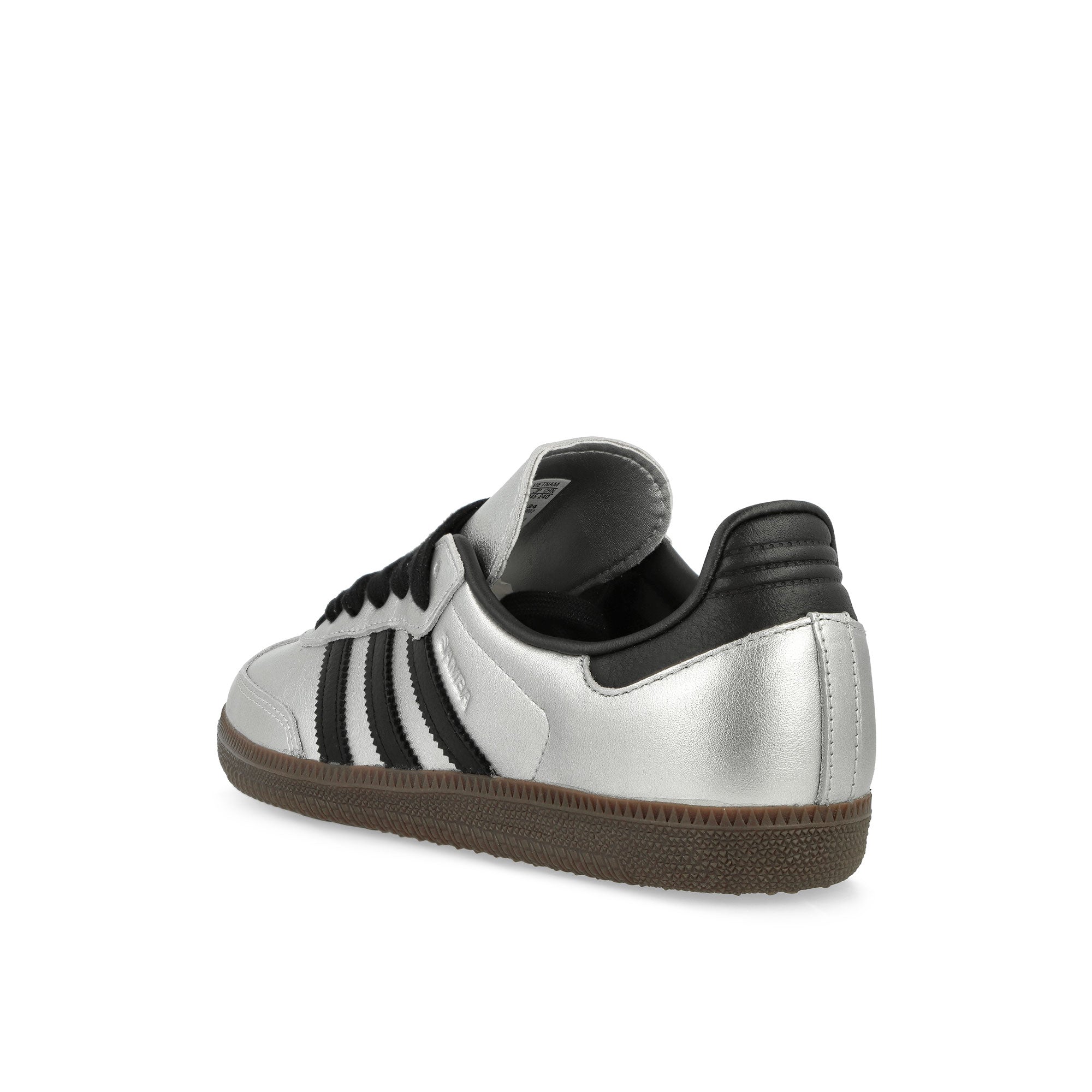 adidas Samba OG W Silver Metallic / Core Black / Gum 5 Low Top Sneakers Material | Overkill